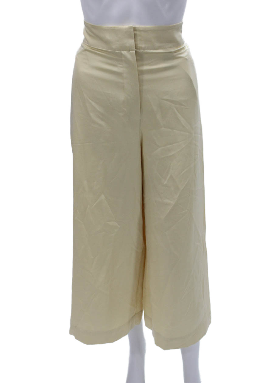 Joseph Womens Cropped Silk Blend Pants Beige Size 44