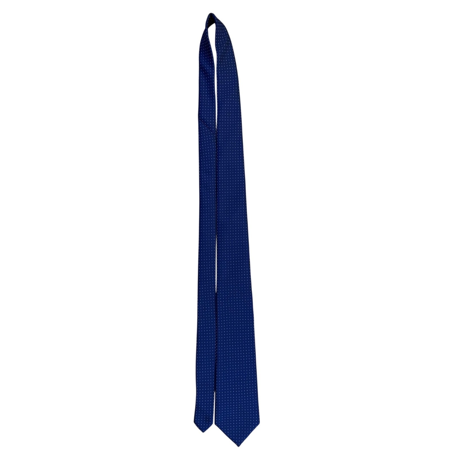 WeiShang Mens Royal Blue Silk Polka Dot Pattern Neck Tie Handmade