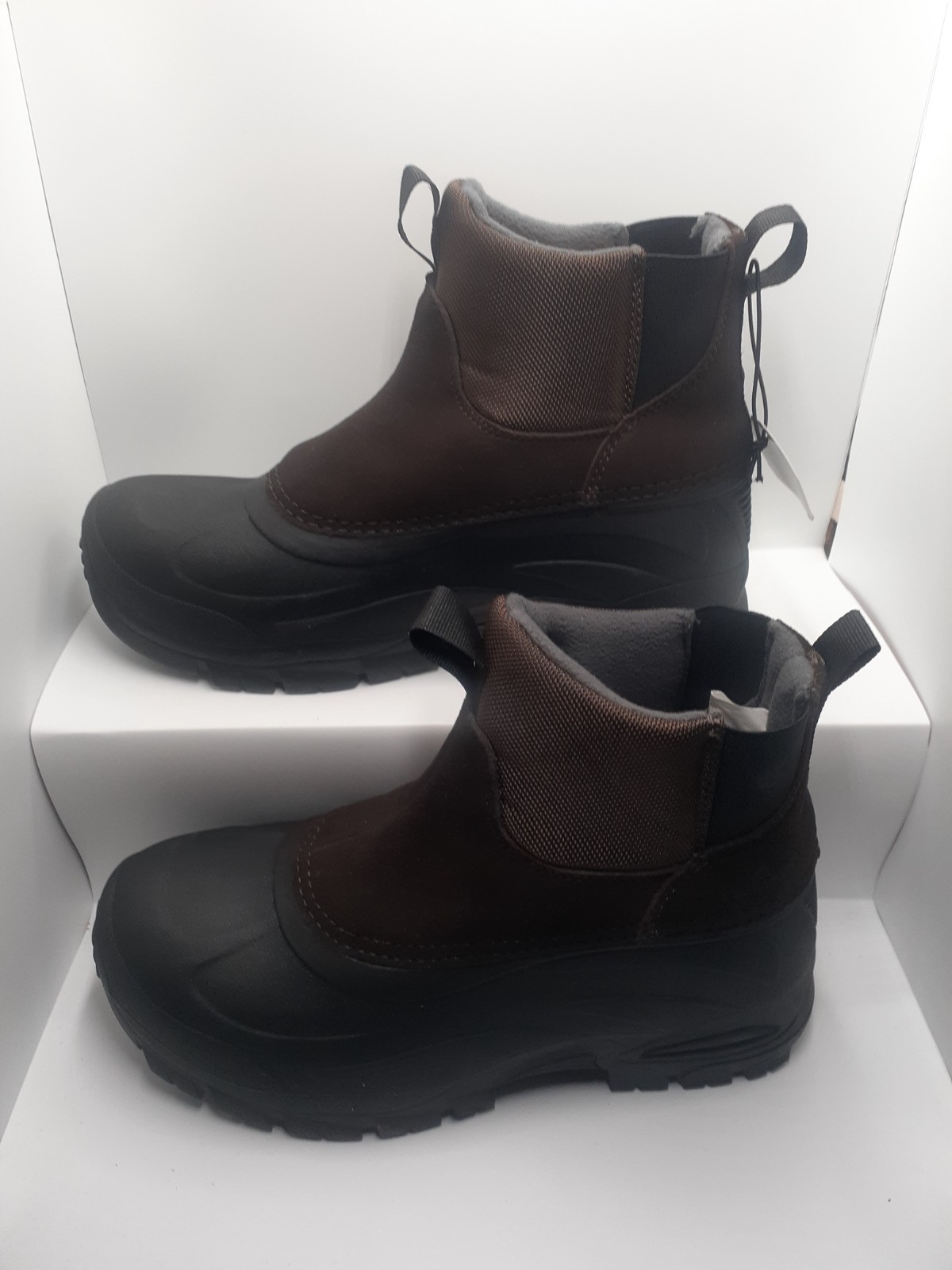 Staheekum Yukon Winter Boots Men’s Black Brown Waterproof Round Toe Ankle – 8