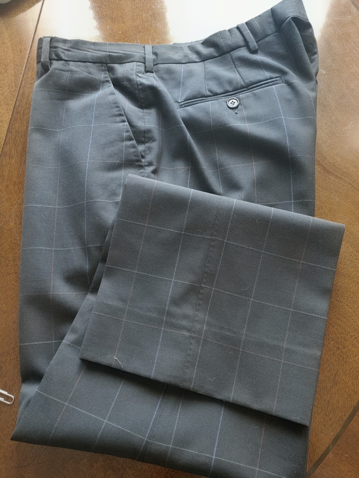 Paul Smith Mens Suit Navy w/ Windowpane Plaid 42R 3 Button