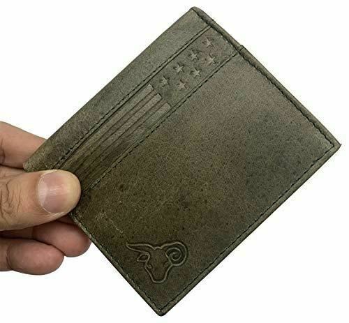 Men’s RFID Blocking Genuine Leather Unique L Shape Bifold Wallet USA Series Wall
