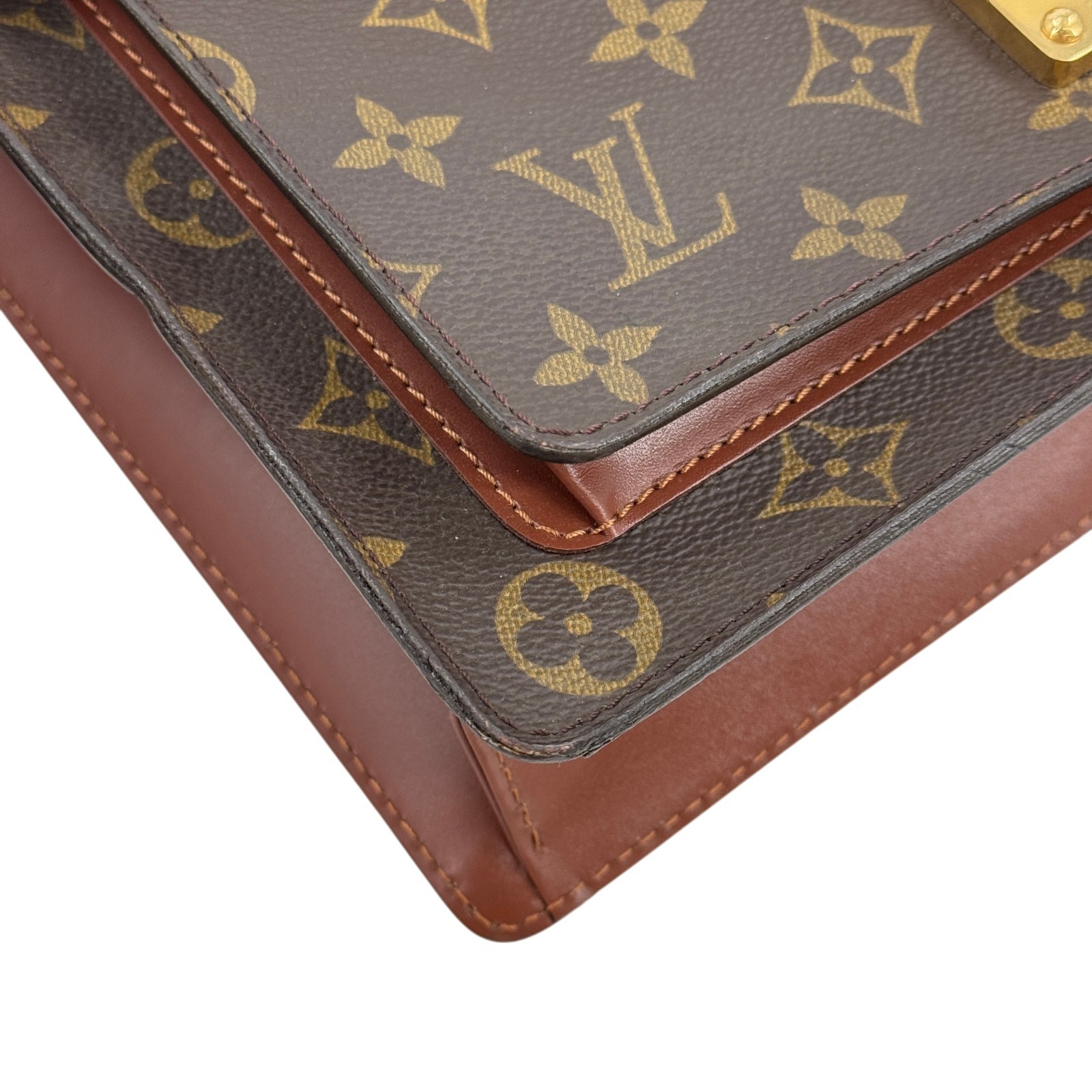 LOUIS VUITTON Monceau Monogram Canvas Brown 2Way Top Handle Crossbody Bag M51187