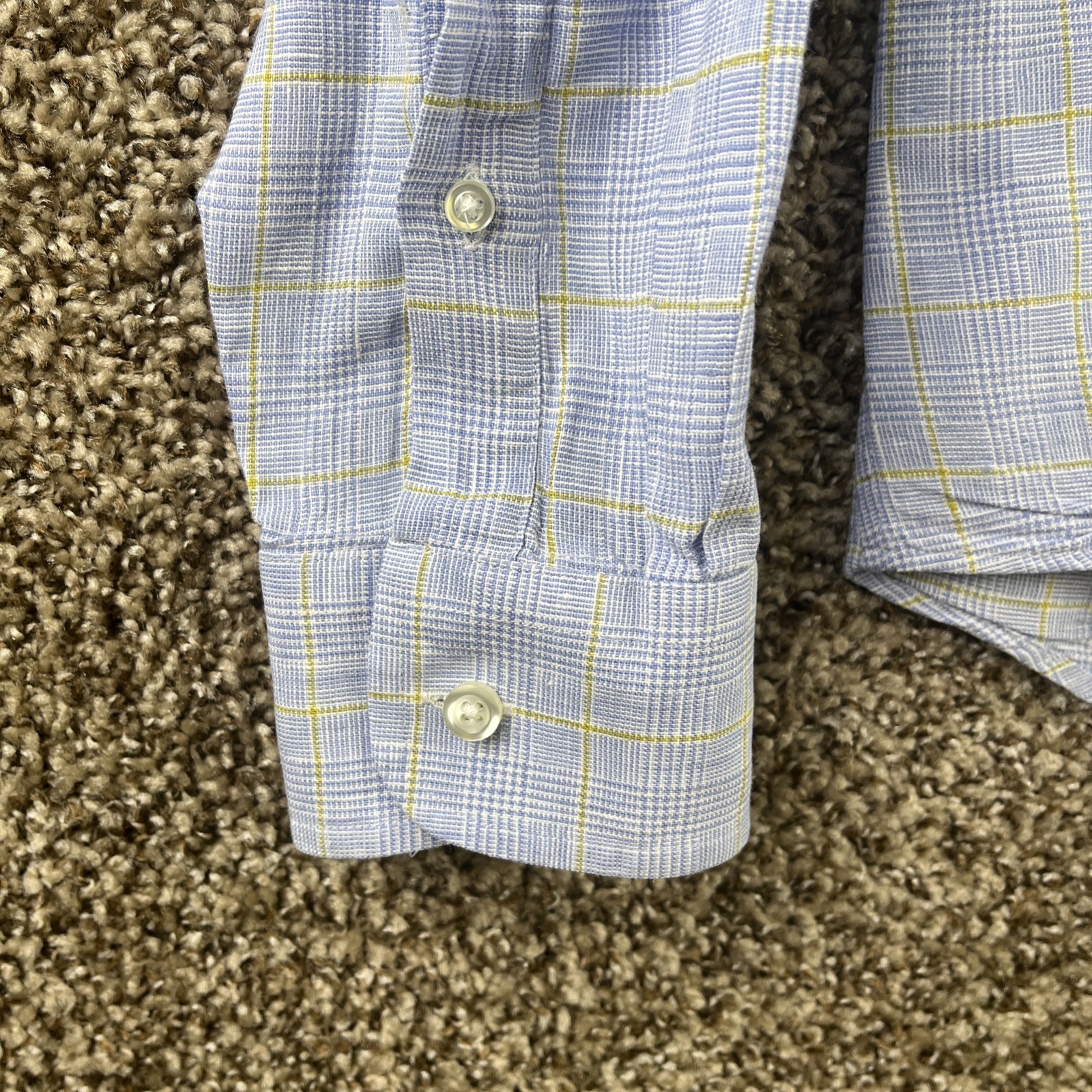 Lands End Baird McNutt Irish Linen Button Up Shirt M Mens Tailored Fit 15 – 15.5