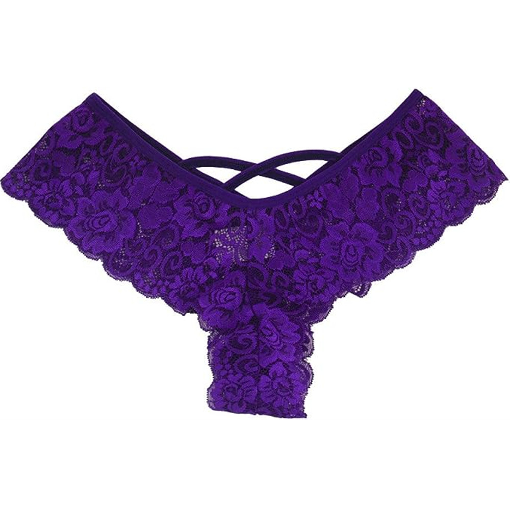 4 Pack Women Underwear Sexy Lace Lingerie Panties G-String Brief Thong Plus Size