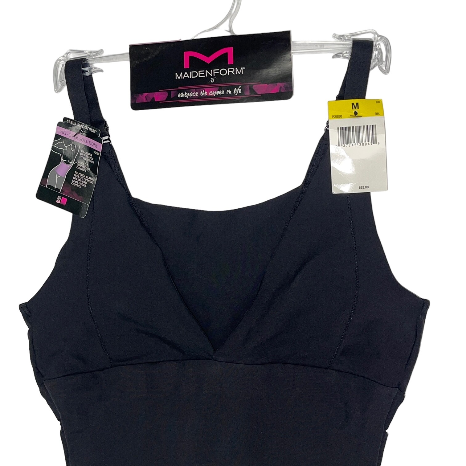 Maidenform Bodysuit Open Bust Mid Thigh Firm Control Sleek Slimmer Singlet P2556