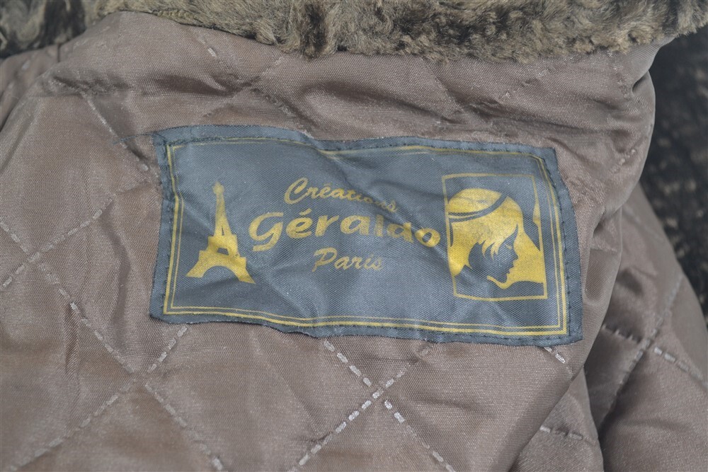 antique coat faux fur Creations Geraldo Paris beaver brown 1940 style bust 42