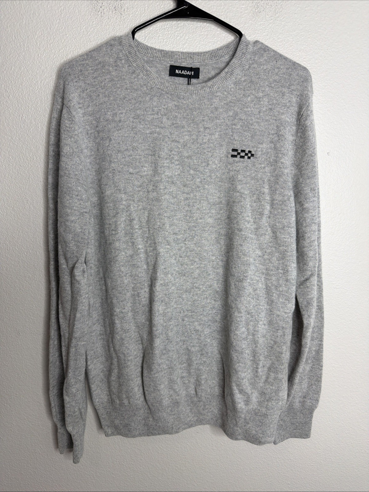 Naadam Men’s Cashmere Sweater Size Large Gray Long Sleeve Crew Neck NWT