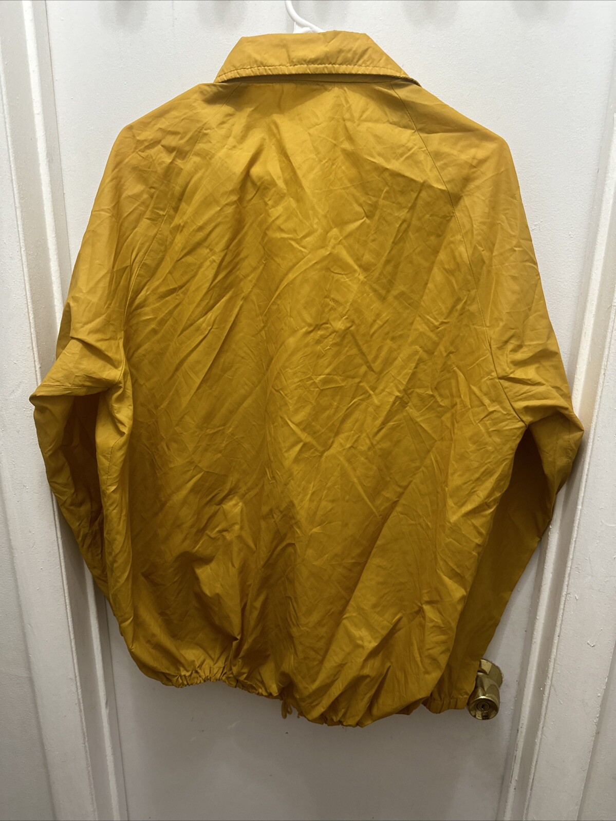 Vintage Sports Master Jacket Mens L Yellow Snap Front Windbreaker Coach US