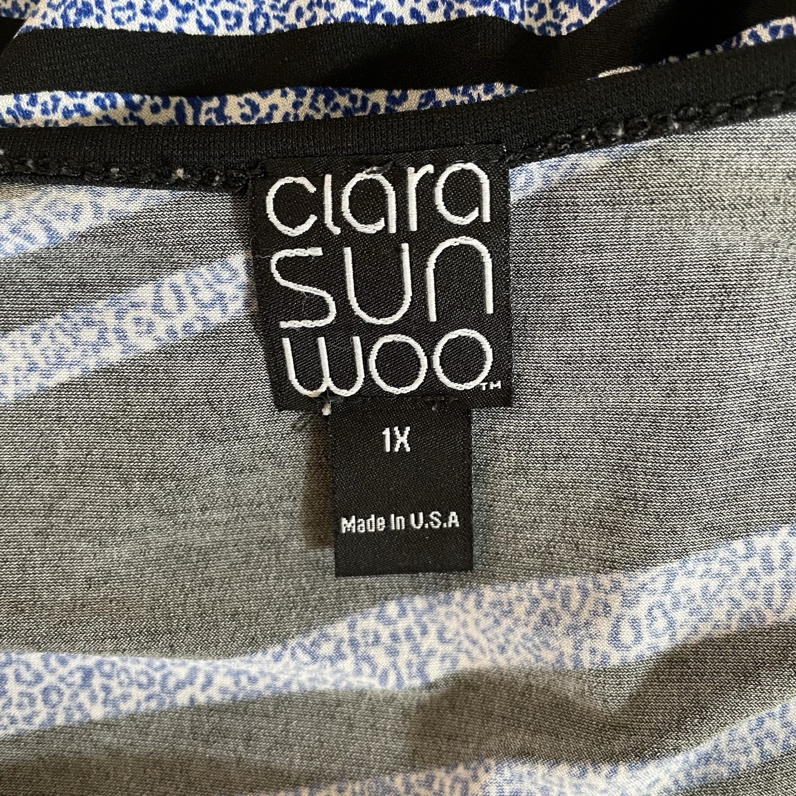 Clara Sun Woo Stripe Asymmetrical Flowy Tunic Top Lagenlook Art Plus Size 1X