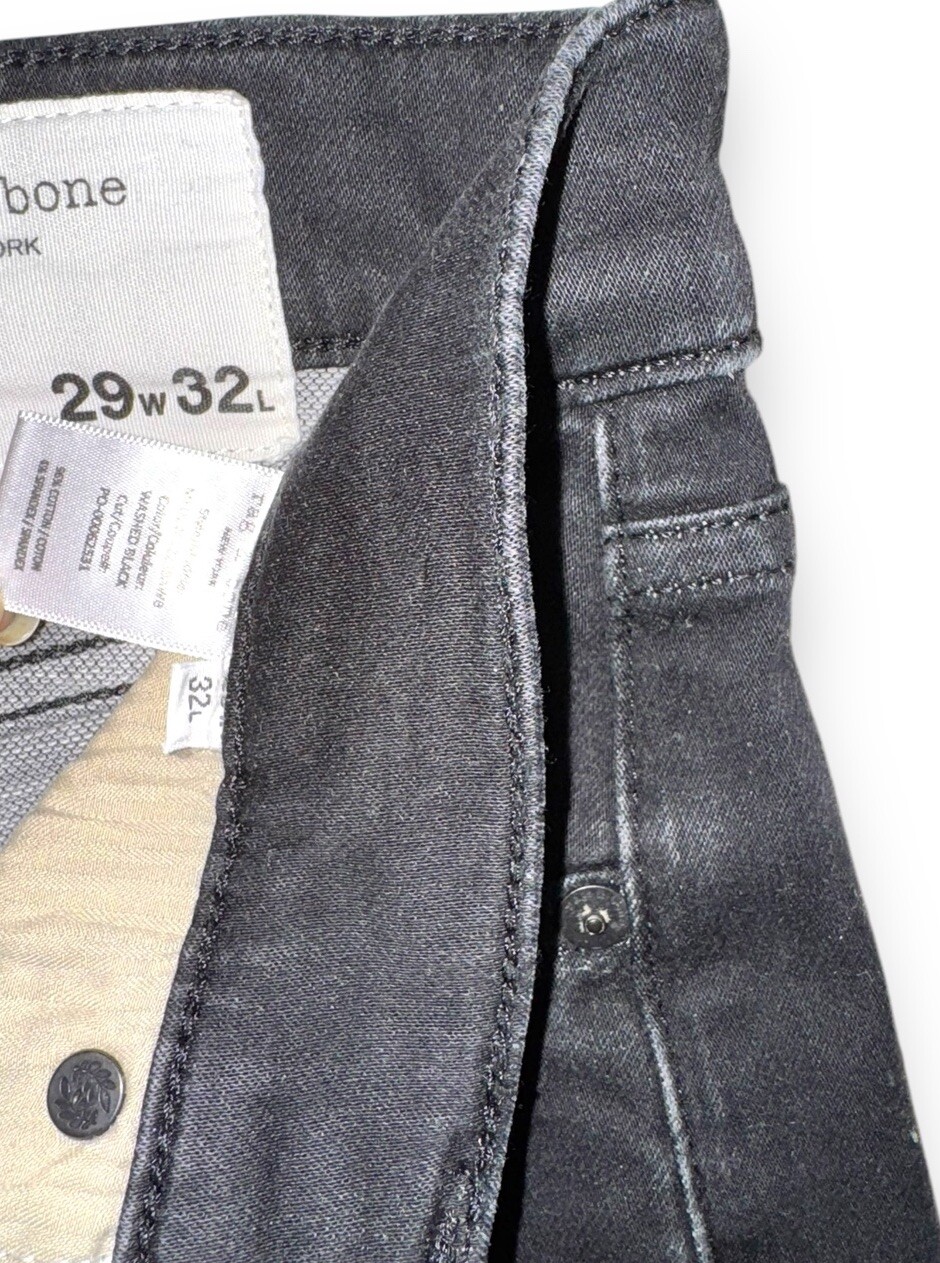 Rag & Bone Fit 2 Slim Jeans Mens Washed Black Denim 29 x 32 EUC