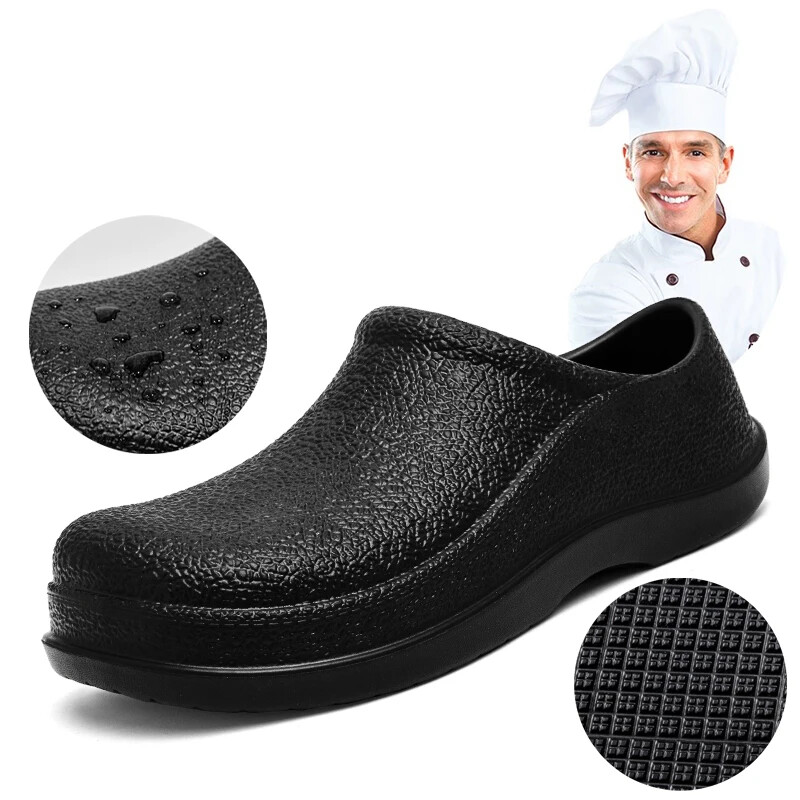Men’s Chef Shoes Water-proof Oil-proof Kitchen Shoes Non-slip Garden Clogs
