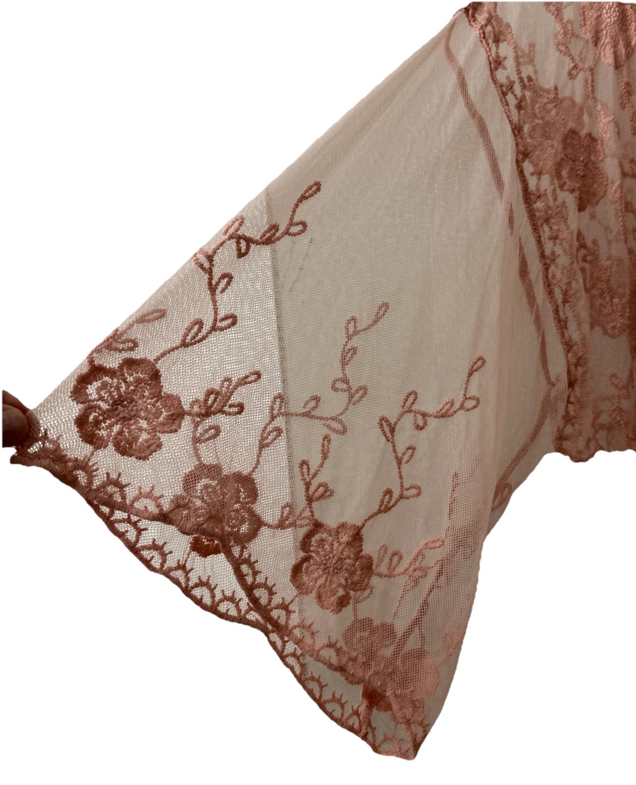 Women’s LC Lauren Conrad Pink Sheer Lace One Size Kimono Duster Cardigan cover