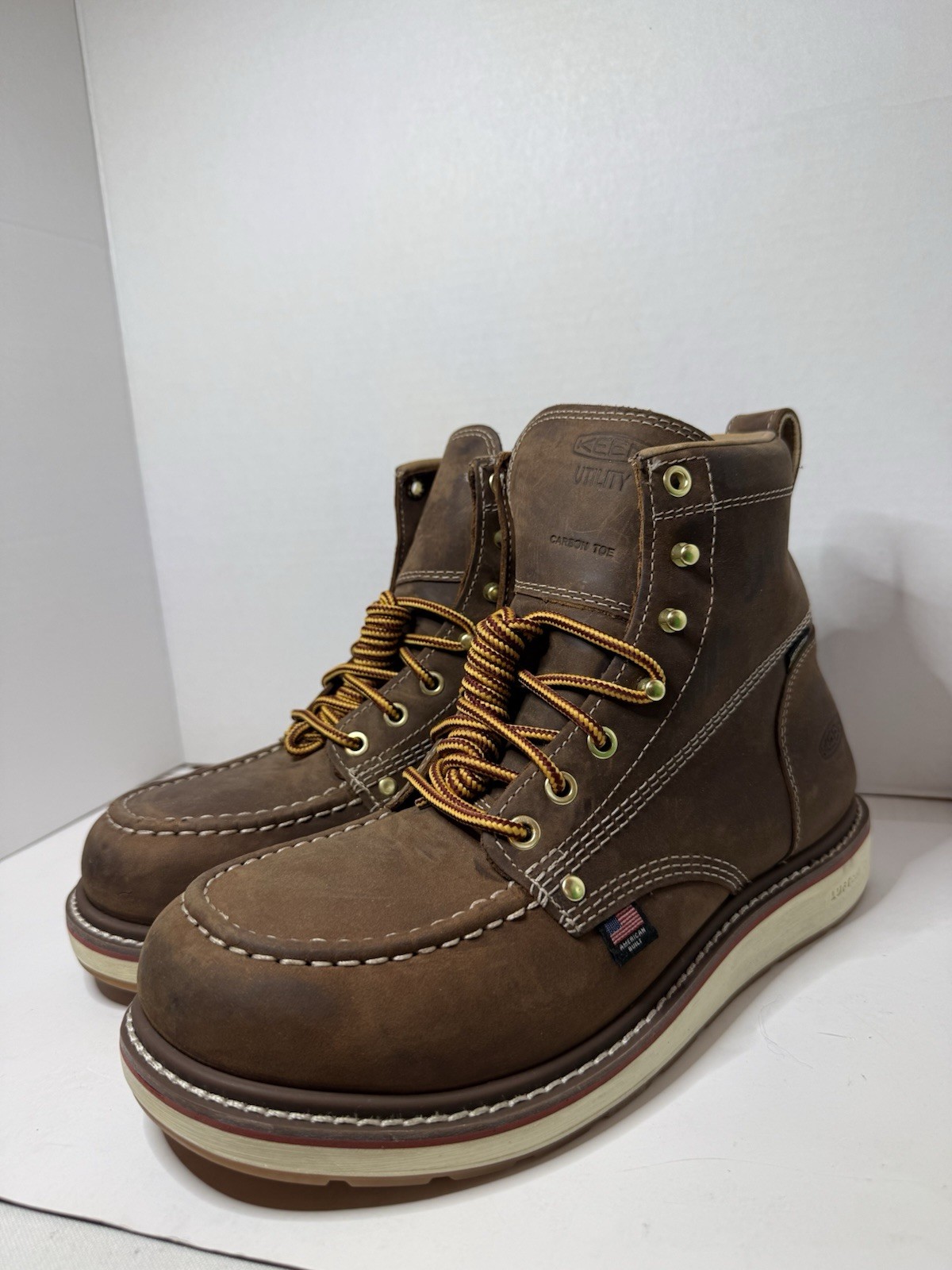 KEEN Utility Men’s Liberty 6″ Waterproof Work Boots Chestnut/Gum SZ 8.5D 1030604