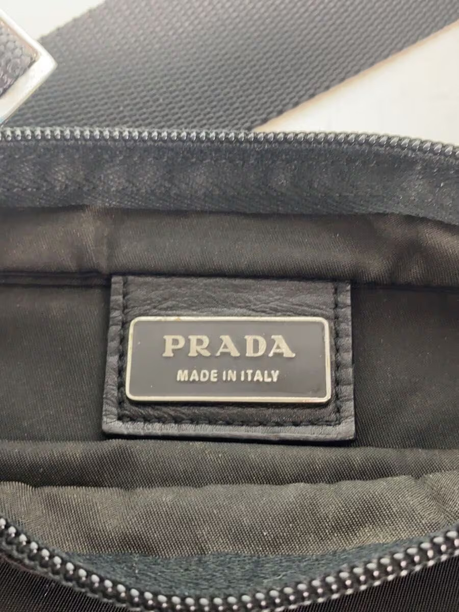 PRADA Shoulder Bag Nylon BLK Triangle Logo Plate