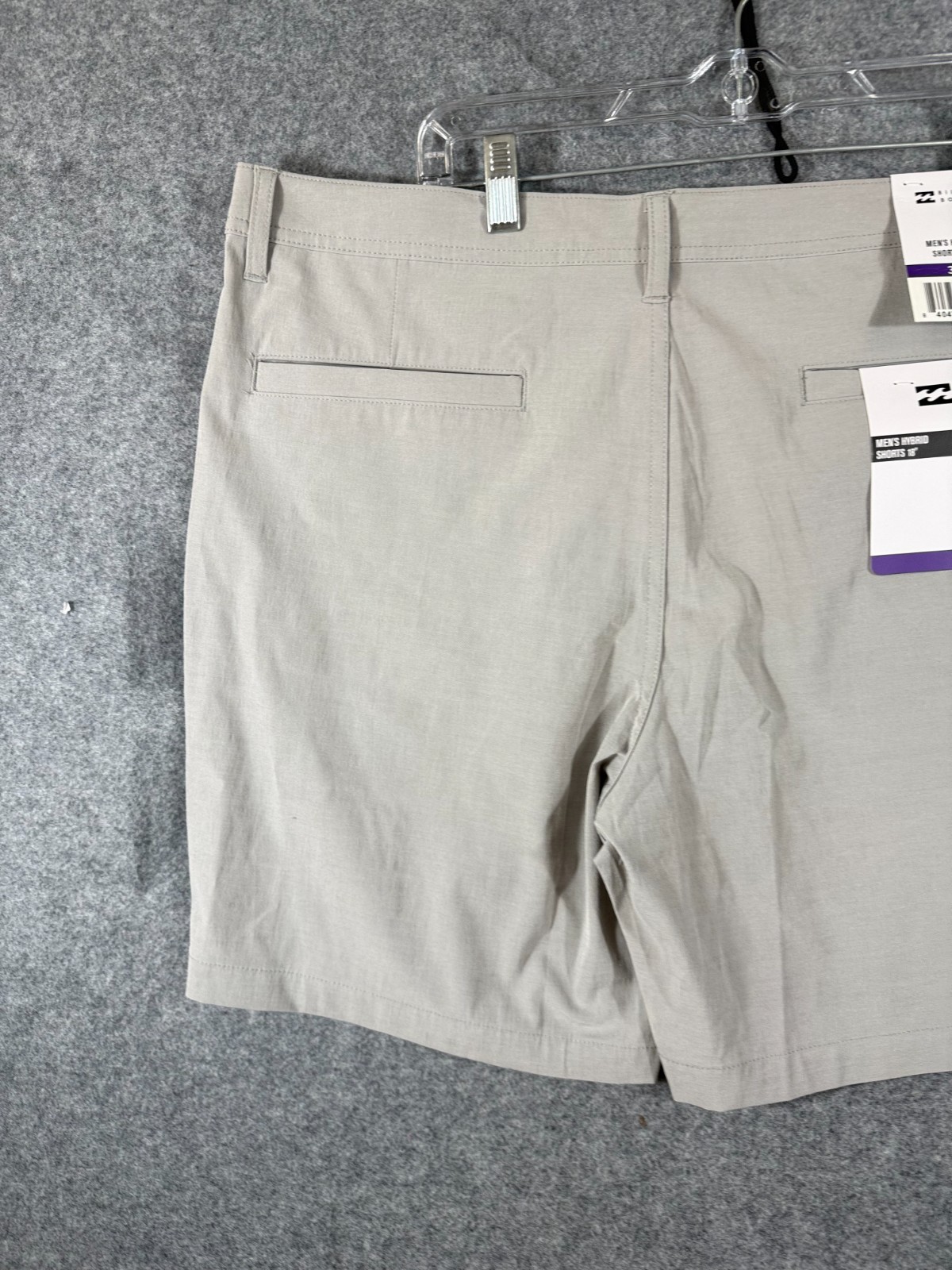 Billabong Hybrid Shorts Mens 36 Light Gray Flat Front Performance Stretch NWT