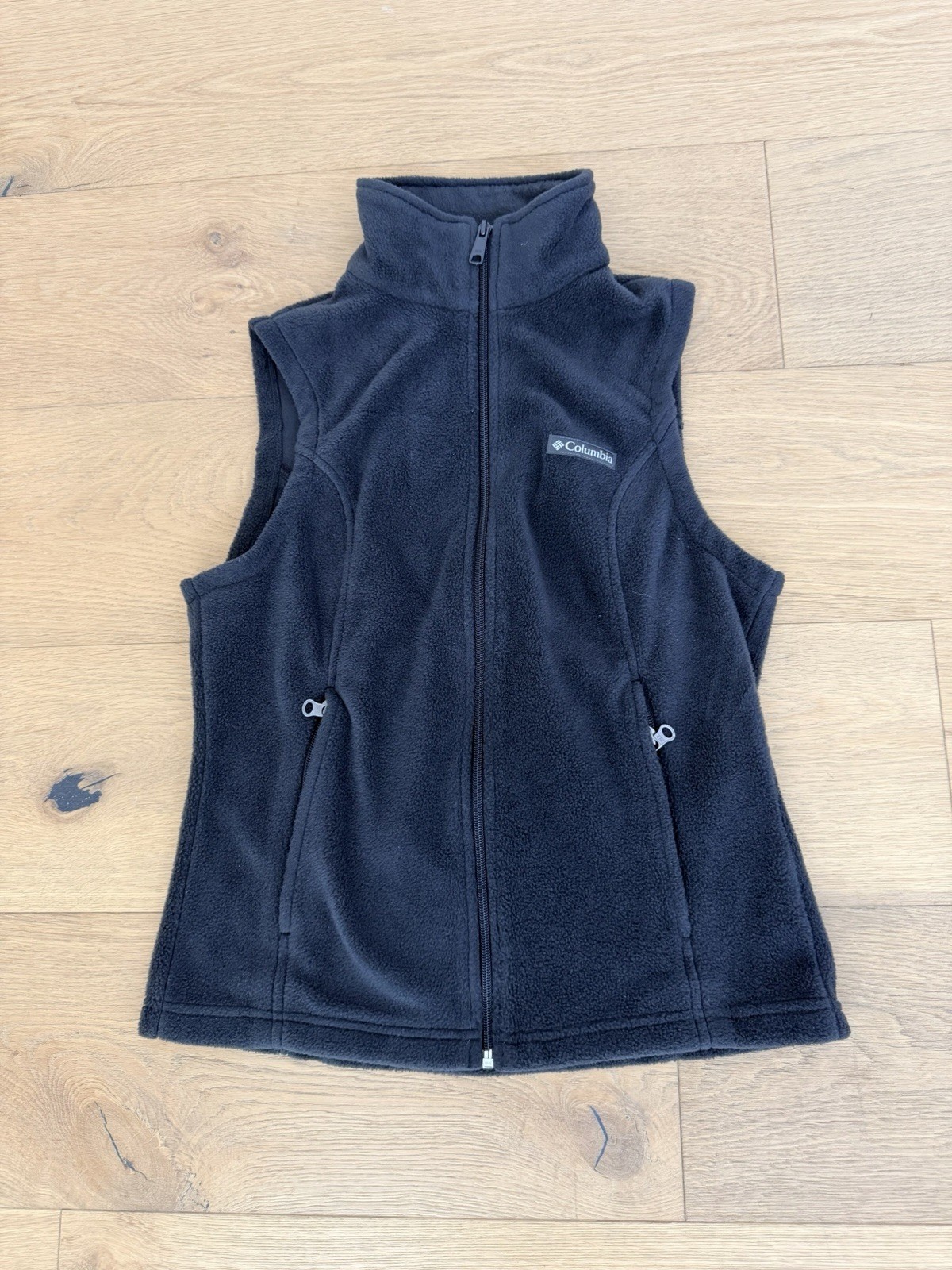 Columbia Benton Springs Fleece Vest Womens PXS Petite XS Full Zip Gray Warm