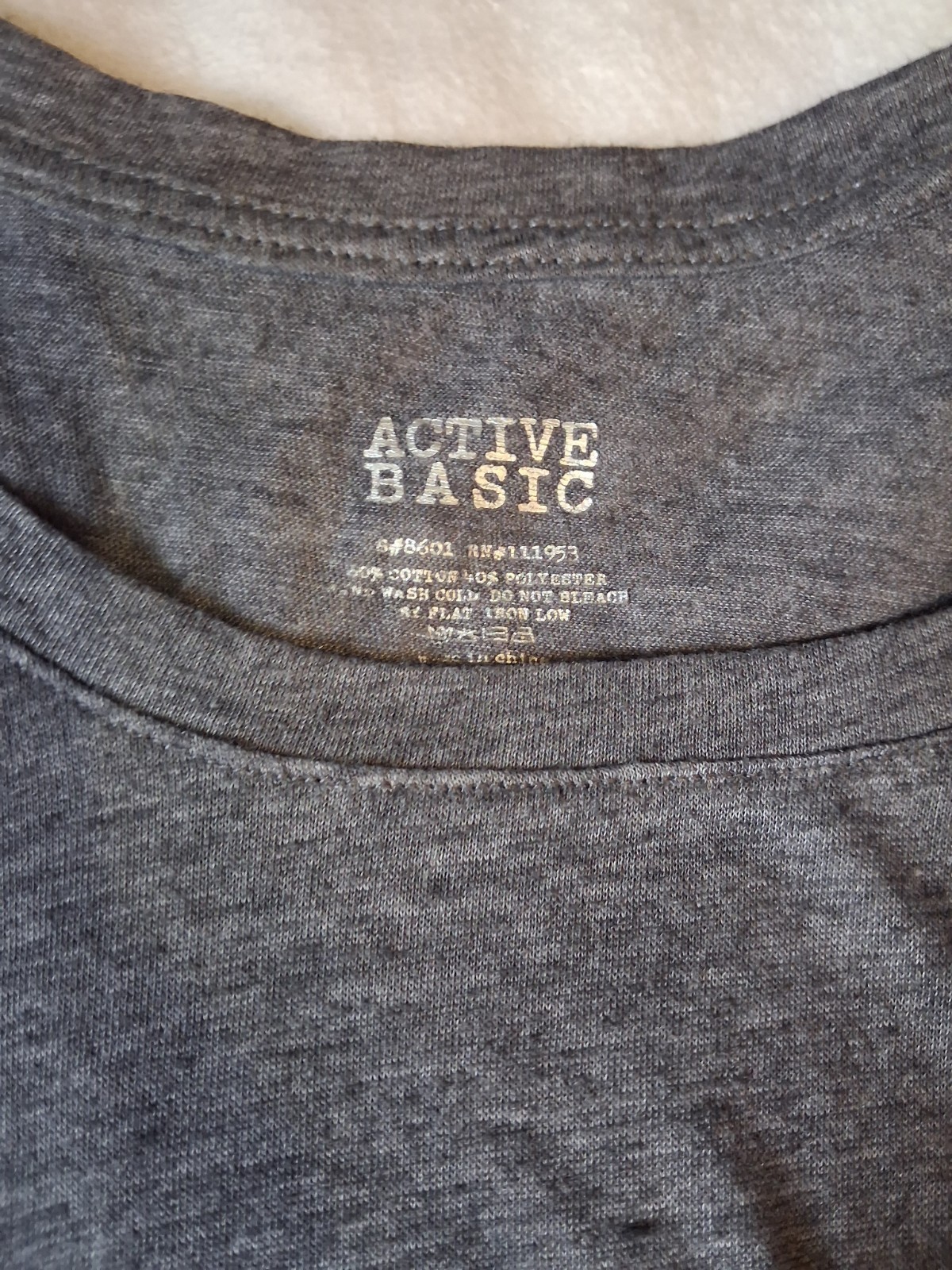 Active Basic Womens Thin Relaxed Fit Gray Tshirt Size Large *fits Like A Medium