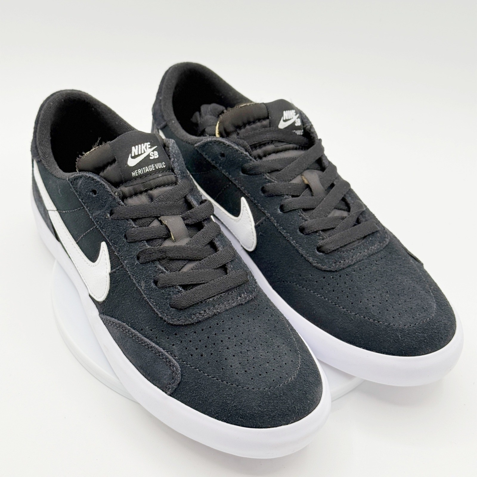 Nike SB Heritage Vulc Size 7.5 Mens Shoes Black White Suede CD5010 – NEW no box