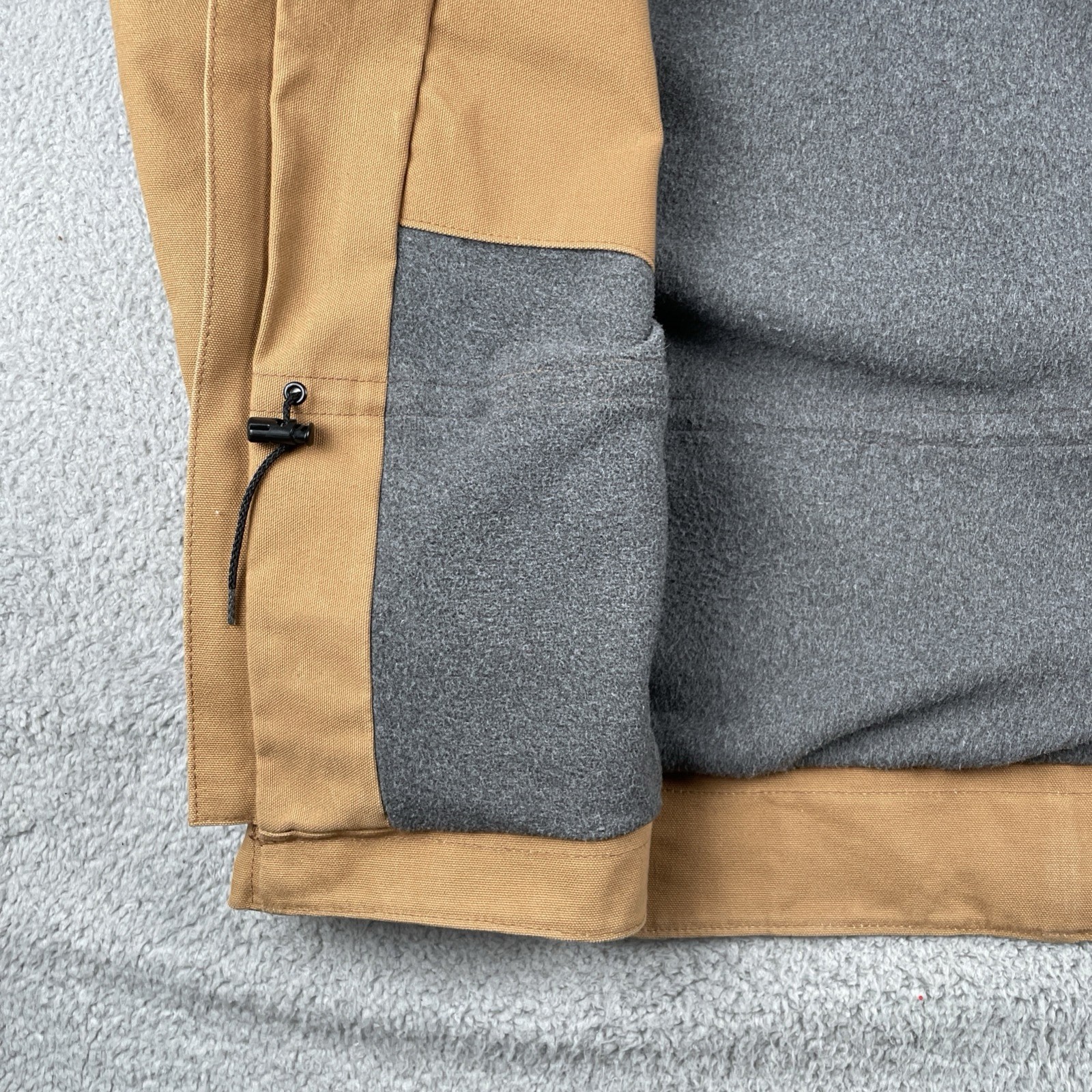 Carhartt Jacket Zip Up Hoodie Caramel Brown Fleece Lined Triple Stitched Large