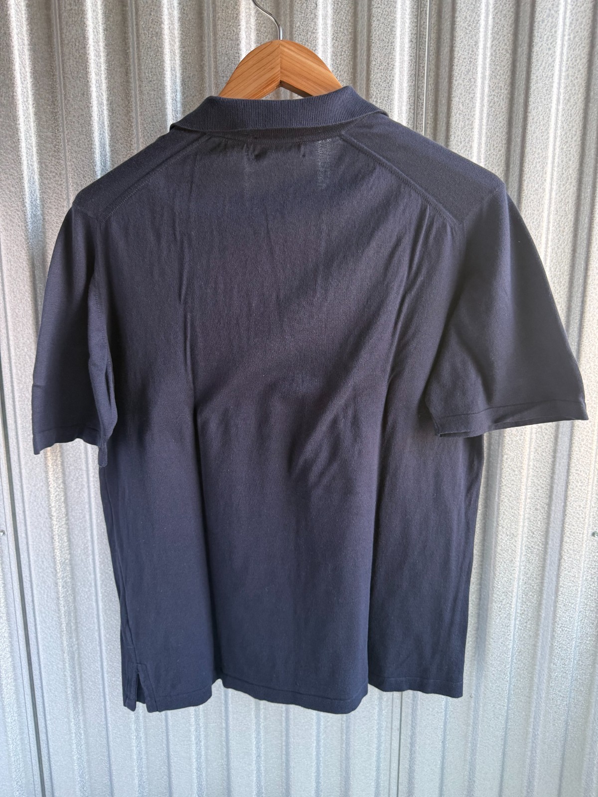 Ralph Lauren Purple Label Men Polo L Navy Blue Luxury Short Sleeve England