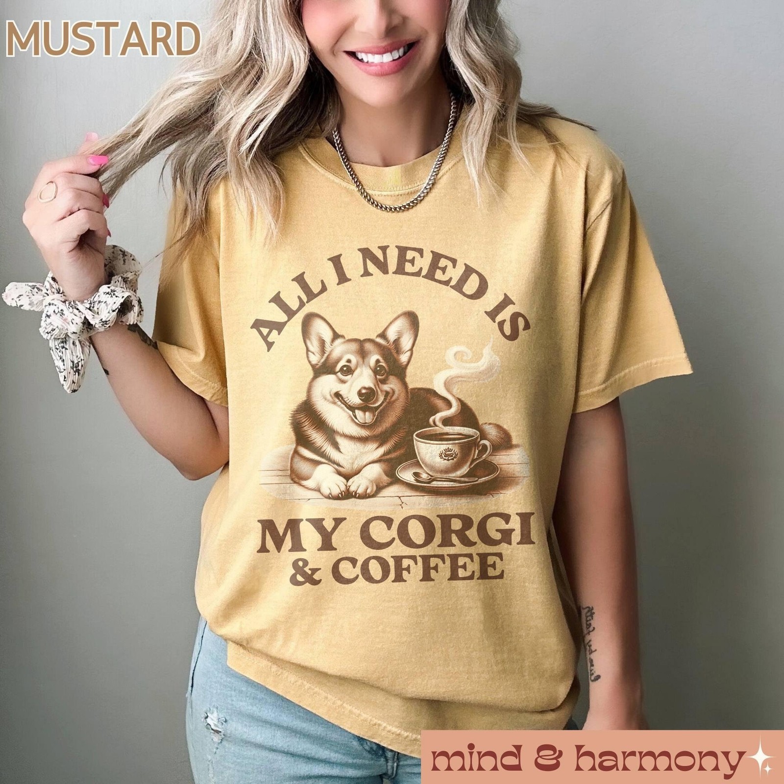 Coffee Corgi Shirt Comfort Colors Caffeine Corgi Lover Gift Corgi Mom Tshirt