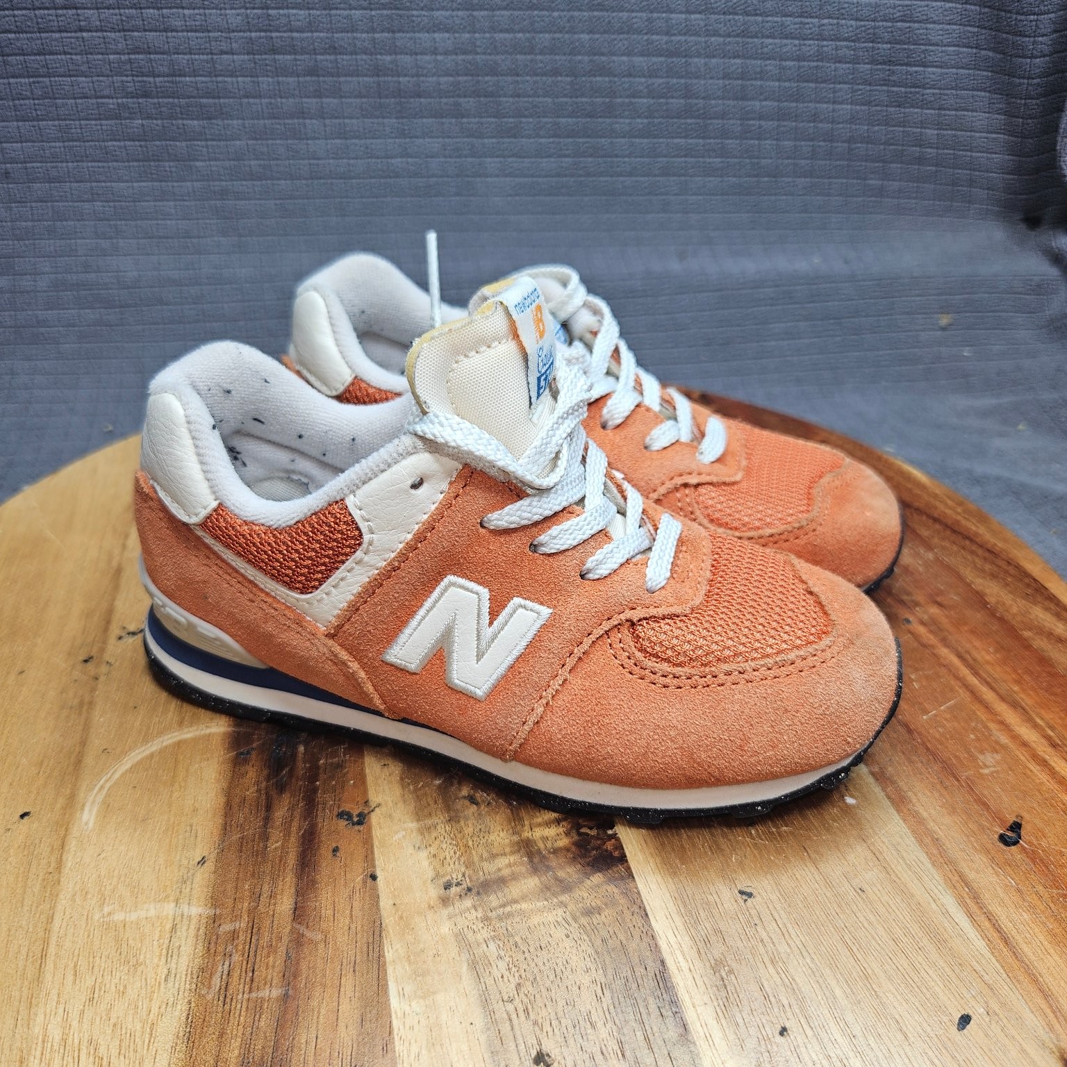 New Balance 574 Classic Sneakers Unisex Kids Orange US 10 Lace Up Breathable