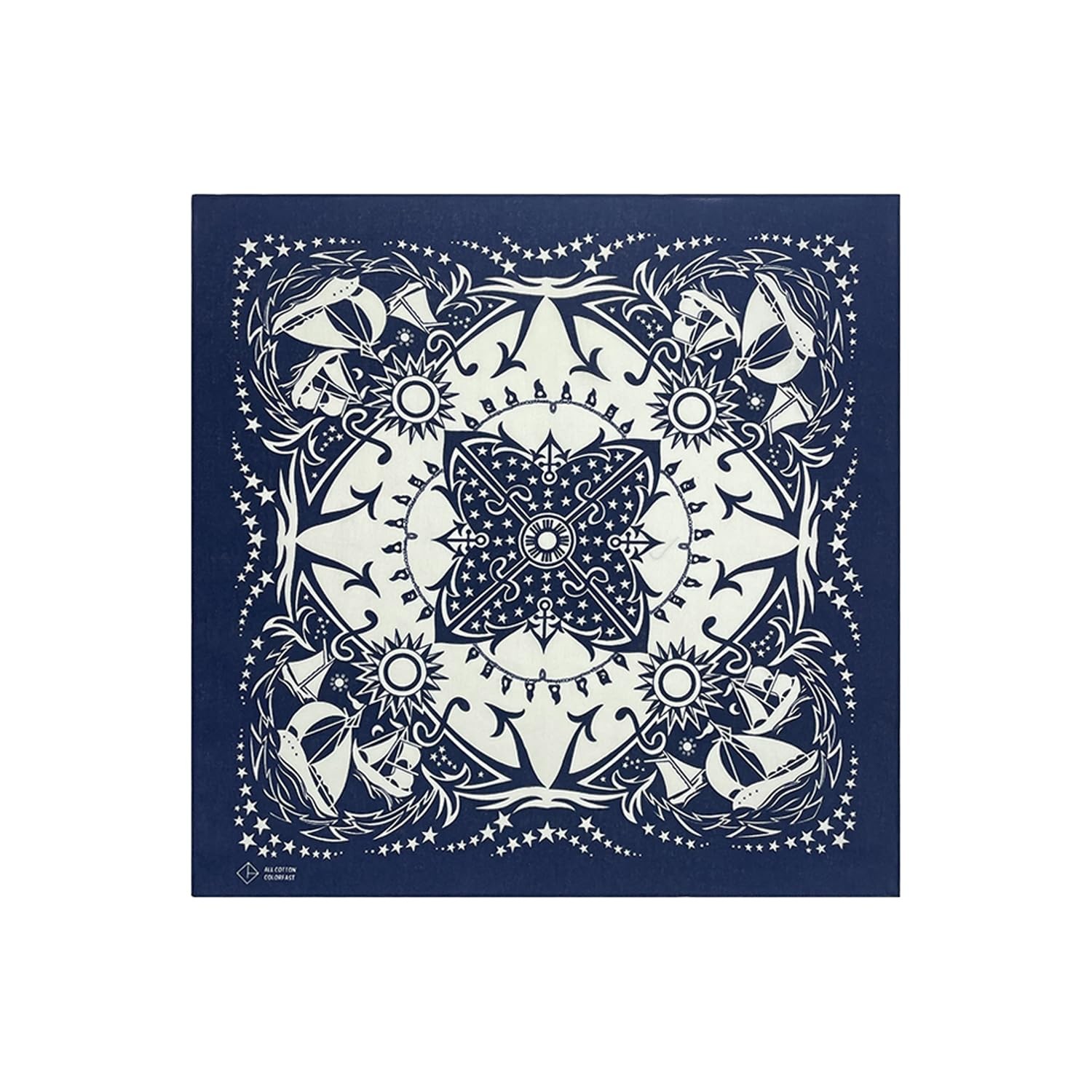 Bycc Bynn 4Pack 100% Cotton Bandana Set, Vintage Graphic Print, 22×22 inches …