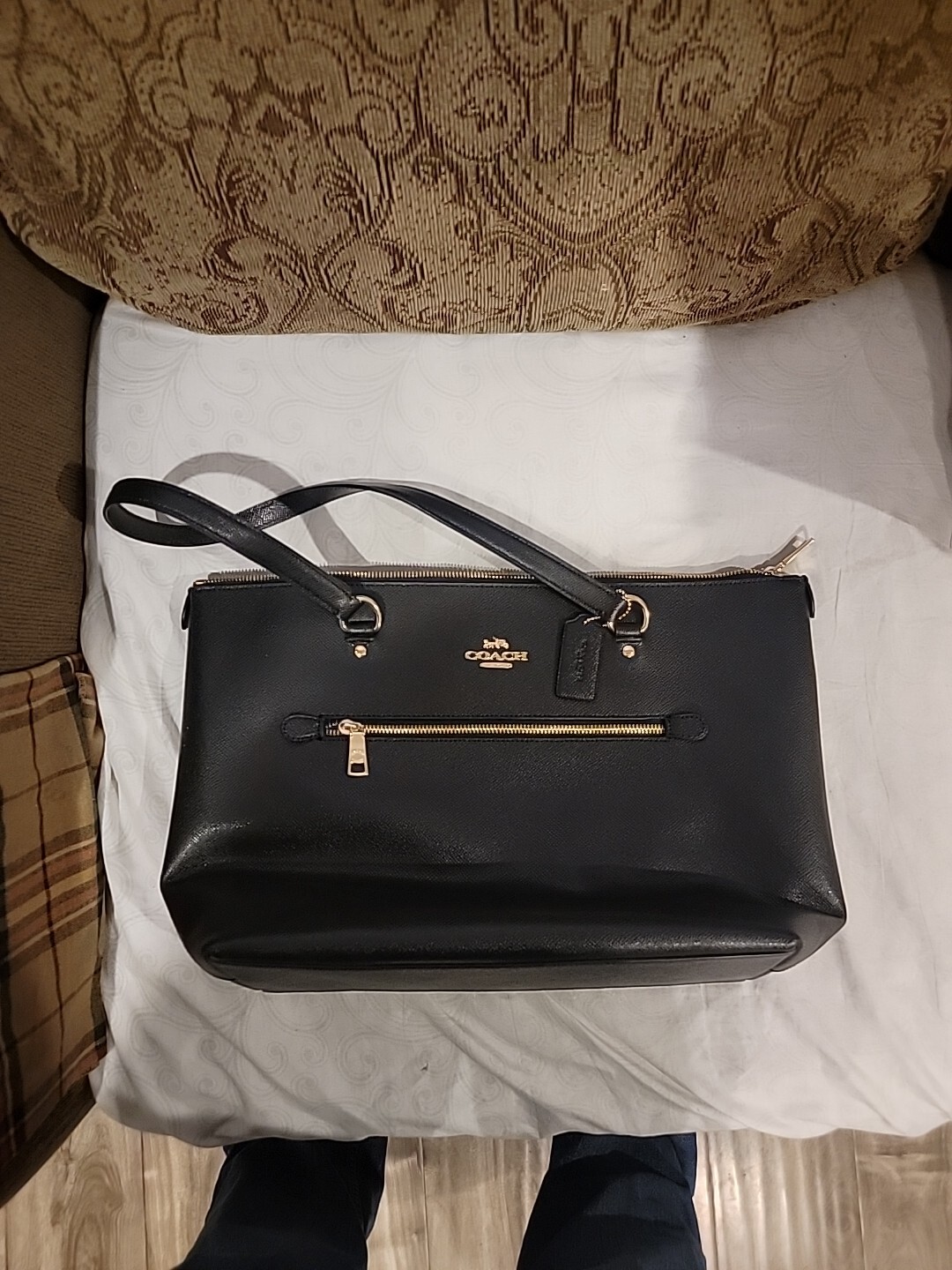 Coach F79608 Leather Gallery Shoulder Tote Purse – Black