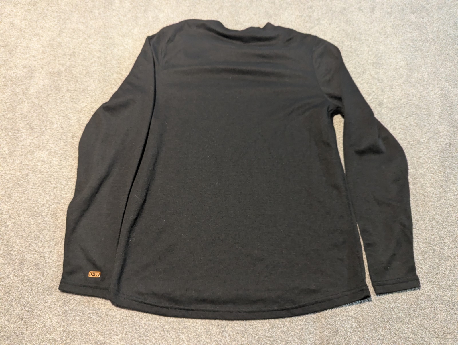 Omni Wool Shirt Mens Medium Black Wool Blend Long Sleeve Base Layer