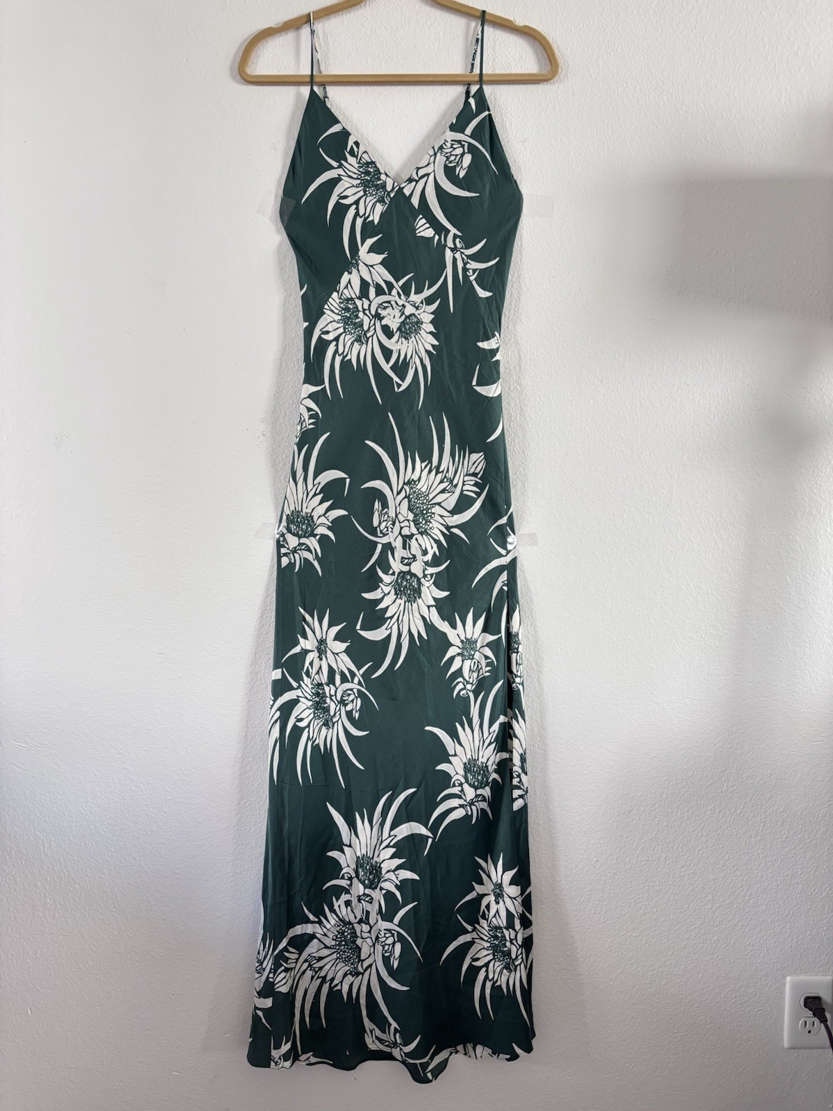 Rag and Bone Larissa Maxi Silk Slip Dress in Green Multi Size: 00