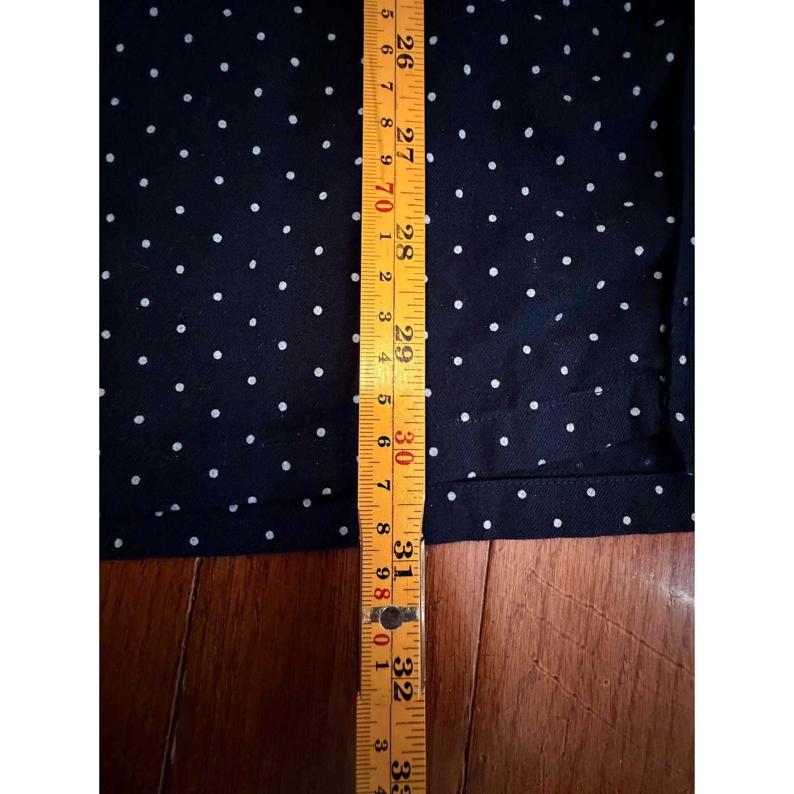 J. Crew Perfect NWT Dark Blue Shirt White Polka Dots Size XXL Wool Blend