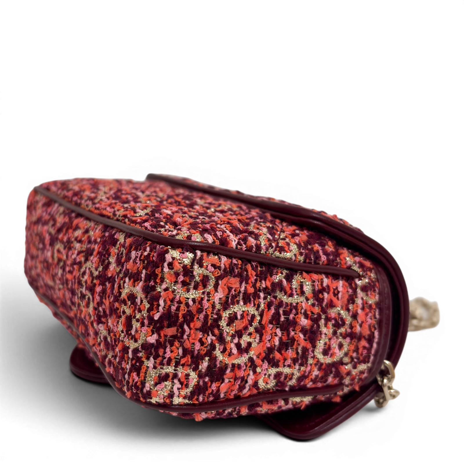 GUCCI GG Marmont Mini tweed Shoulder Bag Multicolor