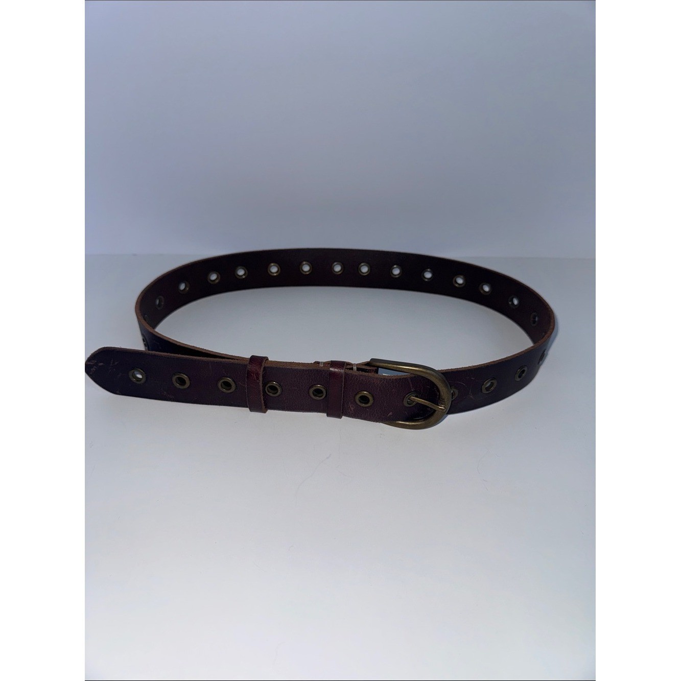 Frye 1.5″ Chocolate Brown Leather Belt Medium Brass Hardware