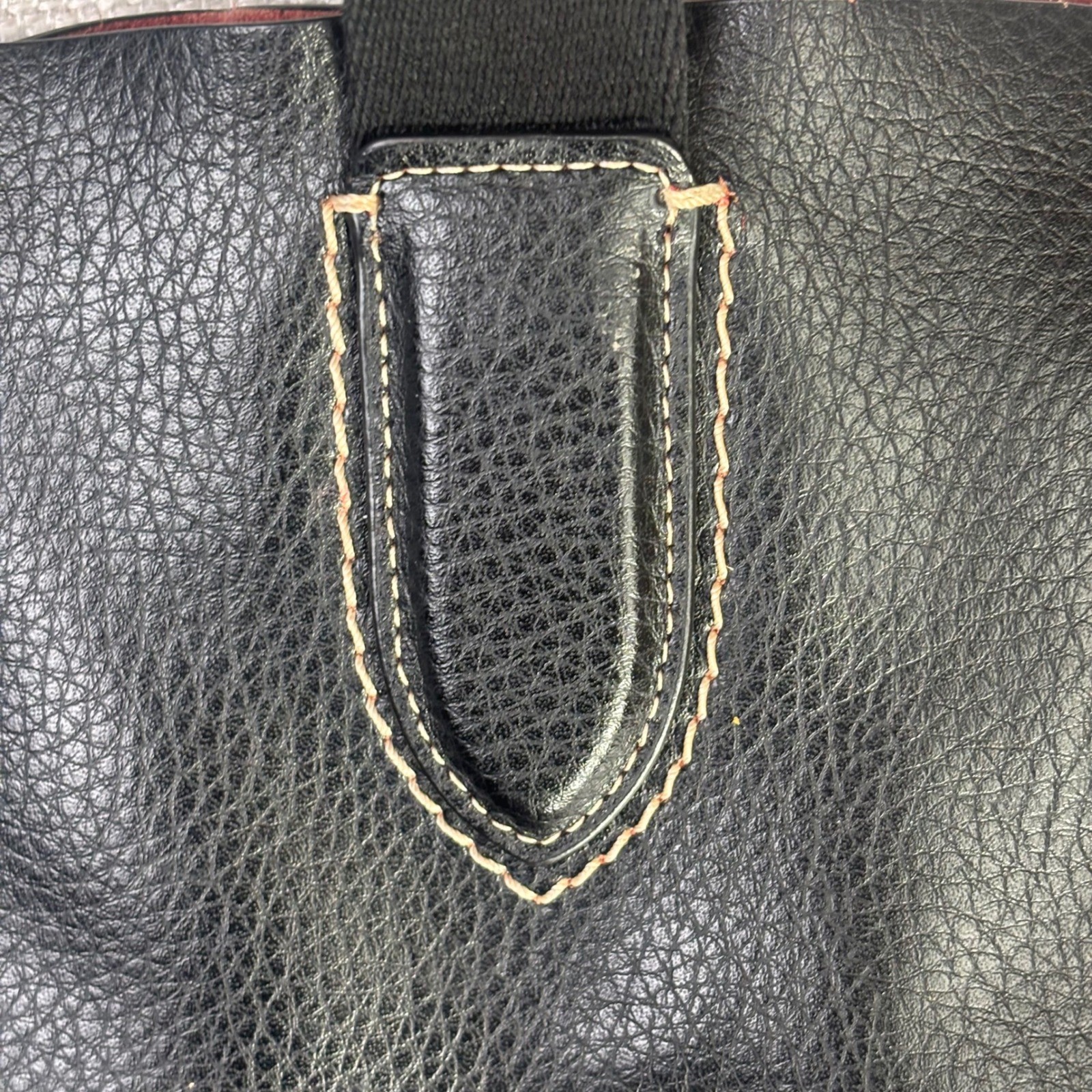 Coach Derby Tote Black Pebbled Leather Red Interior Handbag 58660