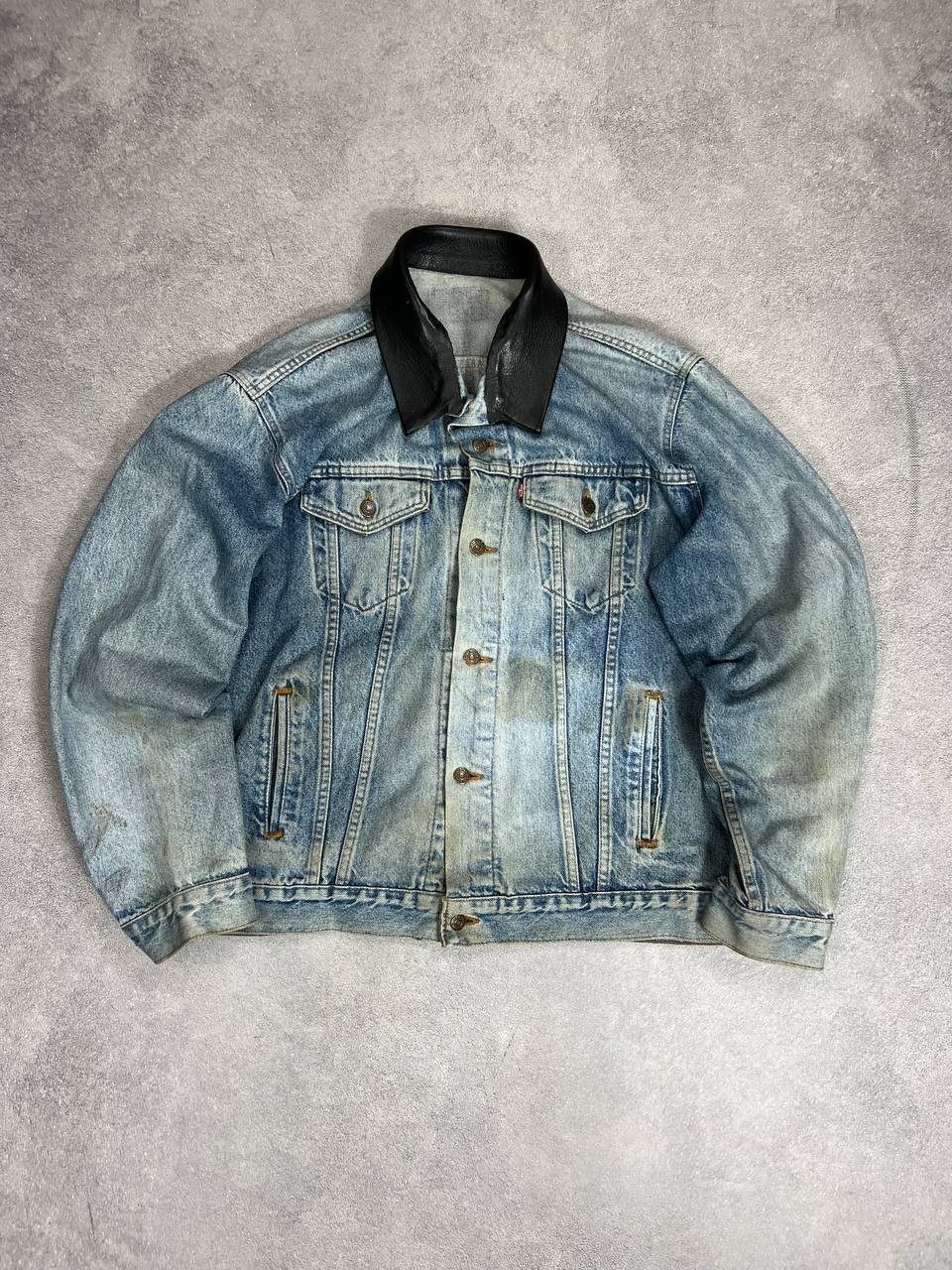 VTG Japanese Streetwear Y2K Style Washed Levis Jeans Zip Jacket 90s