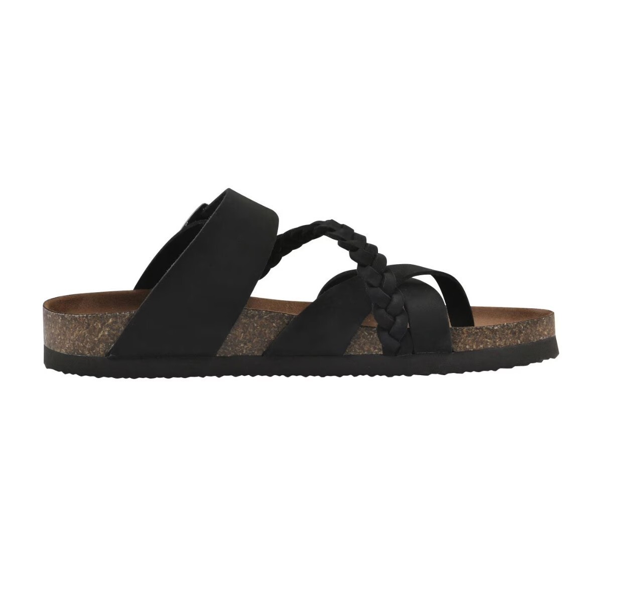Mountain Sole Black Sandal size 8, woman’s NEW IN BOX