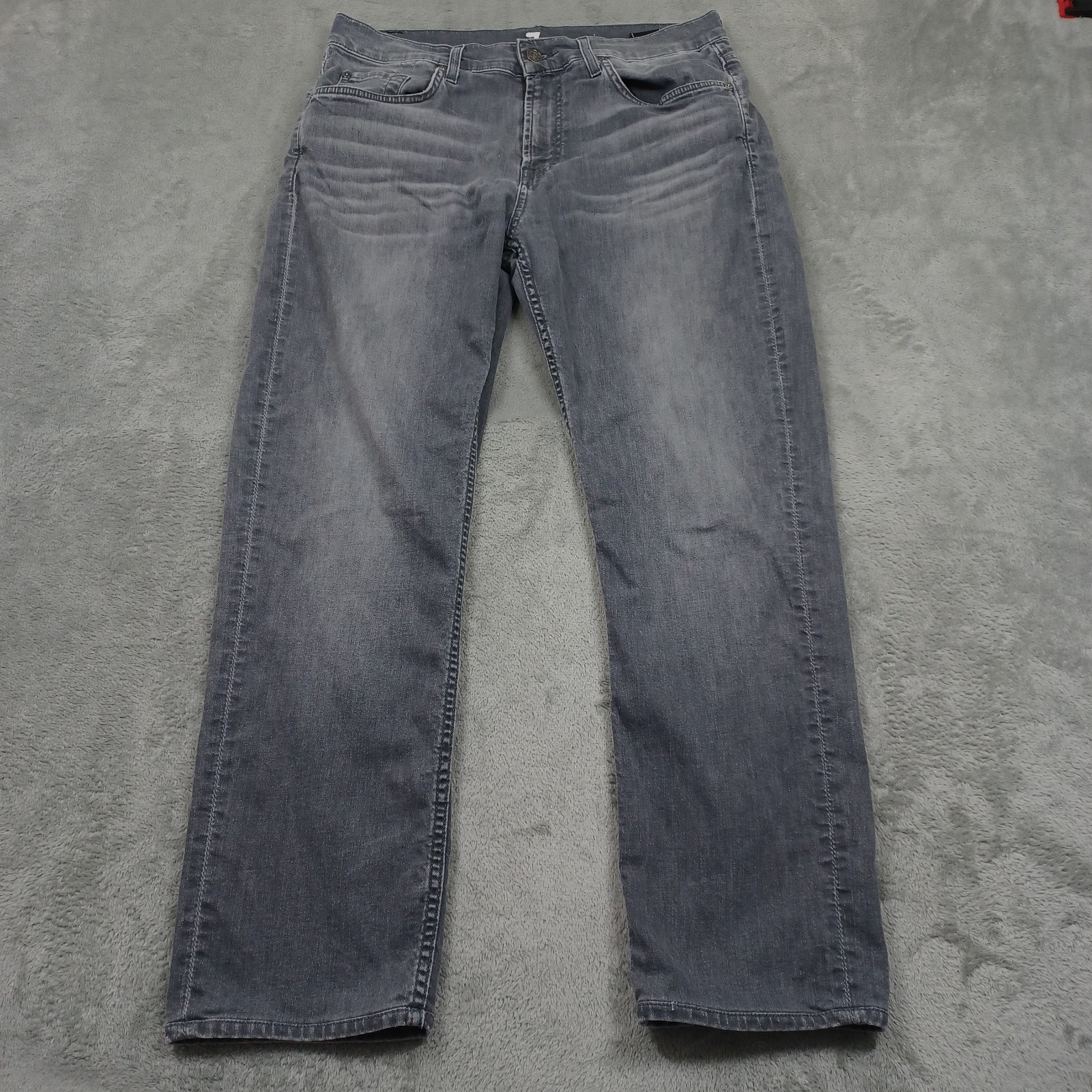 7 For All Mankind Jeans Womens 34×28 Gray Denim Straight Casual Preppy