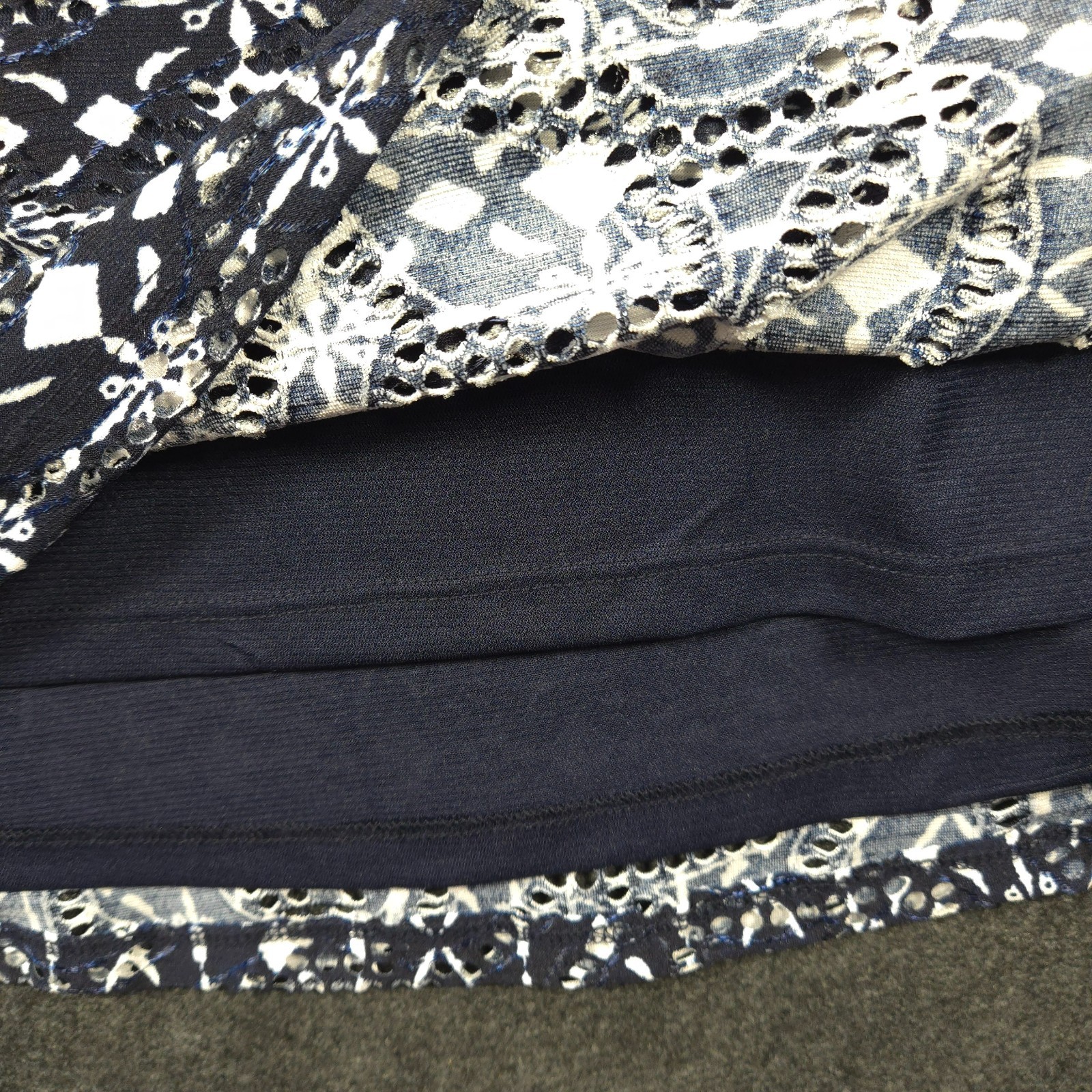 Style & Co Top Plus Size 3X Navy Blue Semi Sheer Lined Tunic 3/4 Gathered Sleeve