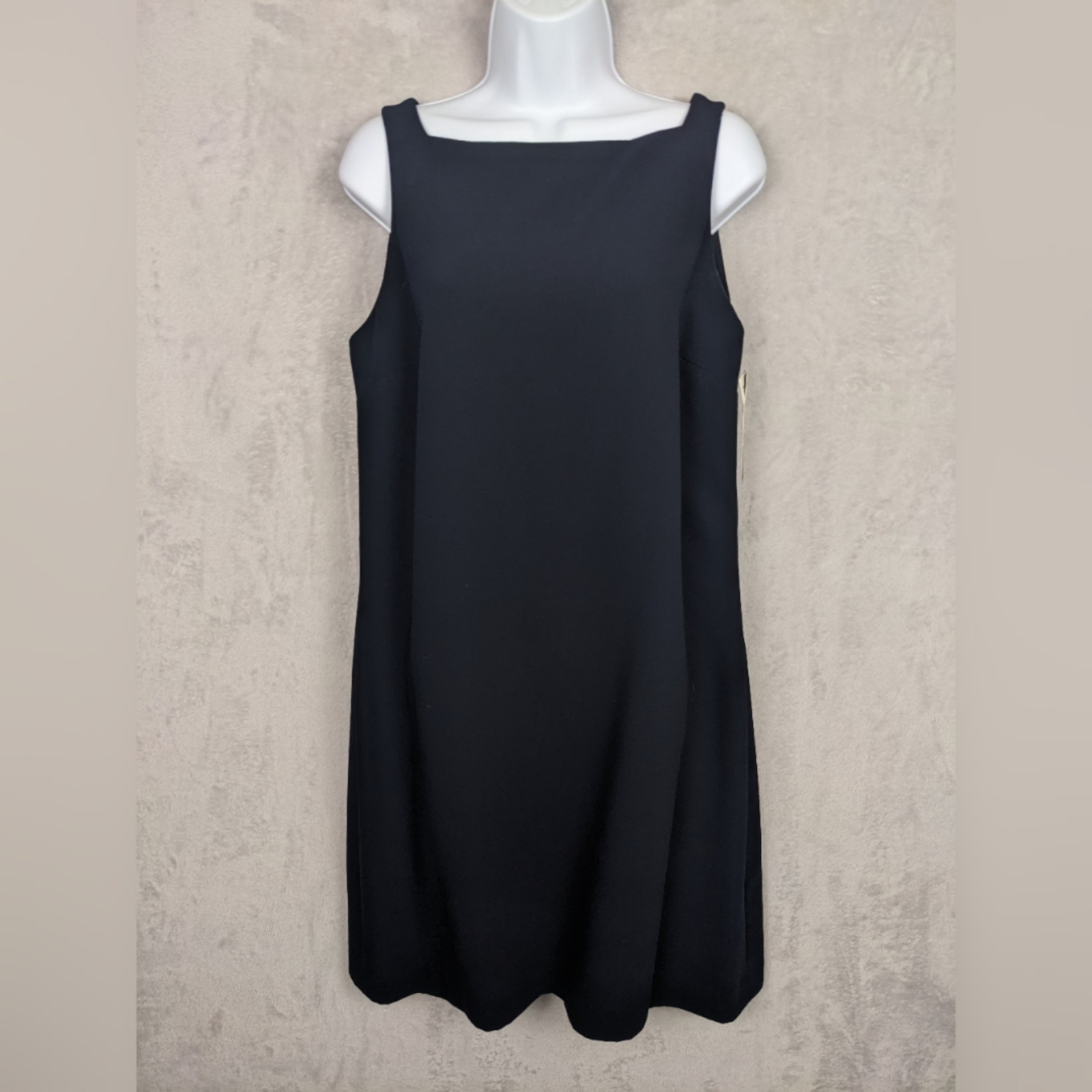 NWT Uniform John Richard Shift Dress 12 Women Blue Sleeveless Career Minimalist