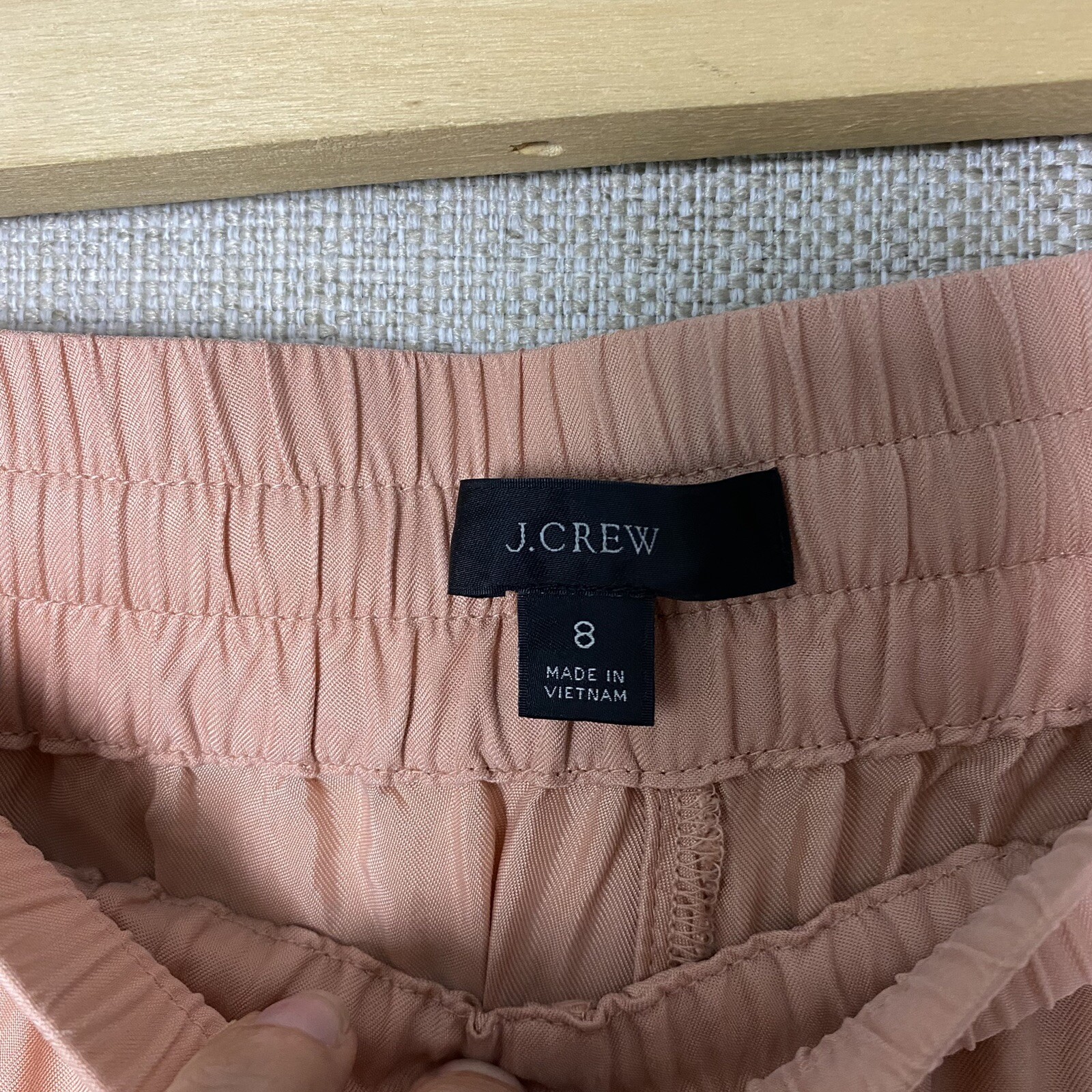 J Crew Eco Cupro Jogger Pants Size 8 Warm Taupe Drawstring Smooth Feel Elastic
