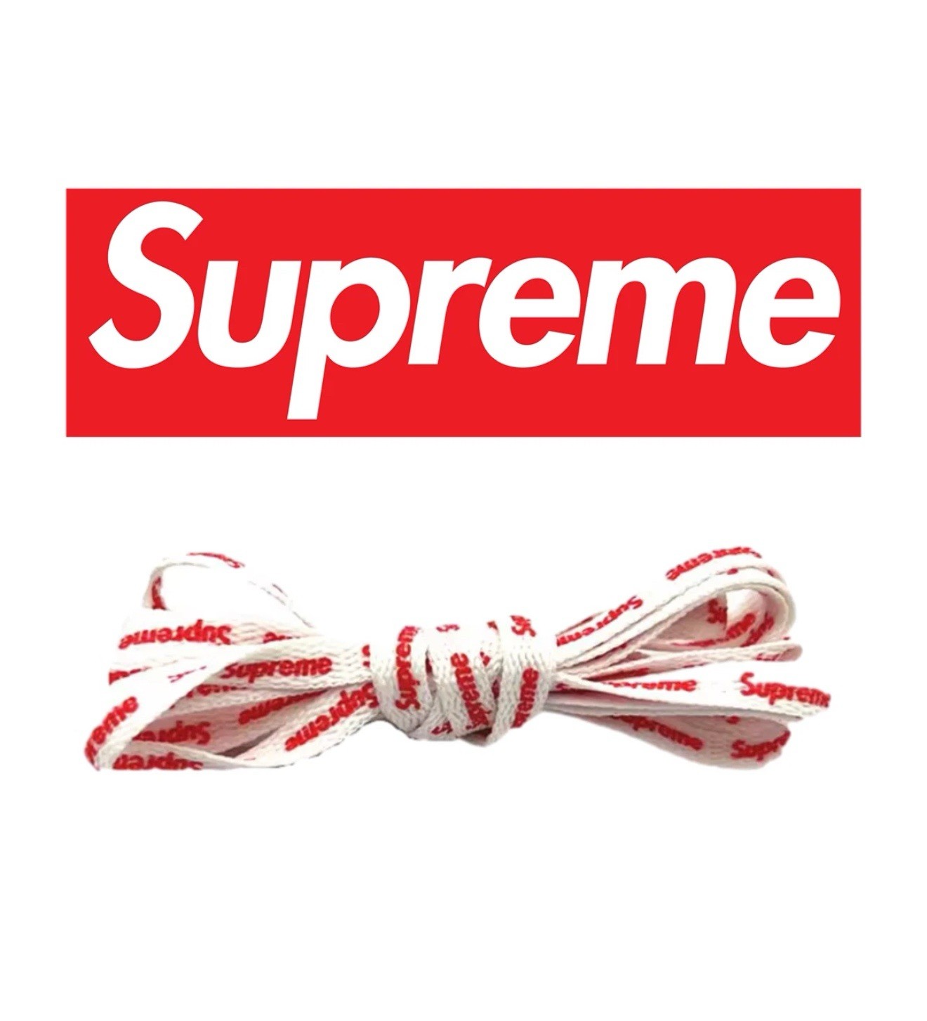 White Supreme Shoe Laces White AF1 Dunks Jordans 120 cm 47 in