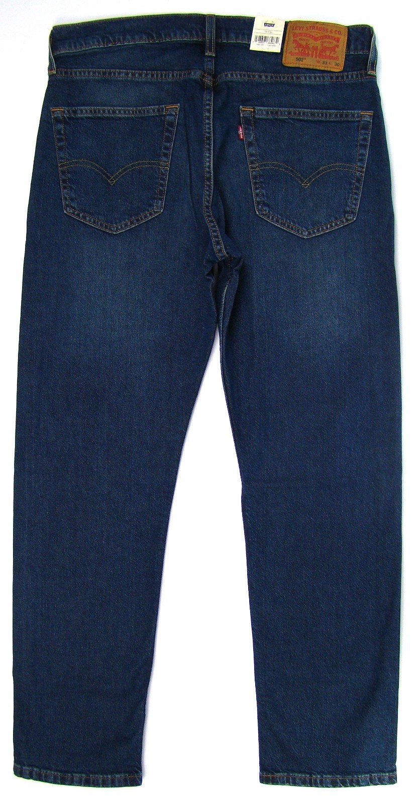 New Levi’s 502 Regular Taper Fit Men’s Jeans 33×30 Dark Blue Stretch FREE SHIP