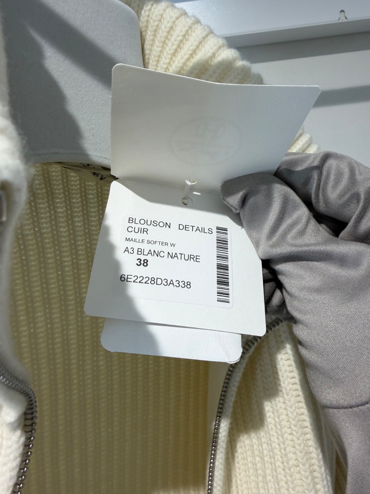 HERMES H JACKET WOOL KNIT (38) – BLANC / NATUREL – BRAND NEW WITH TAGS