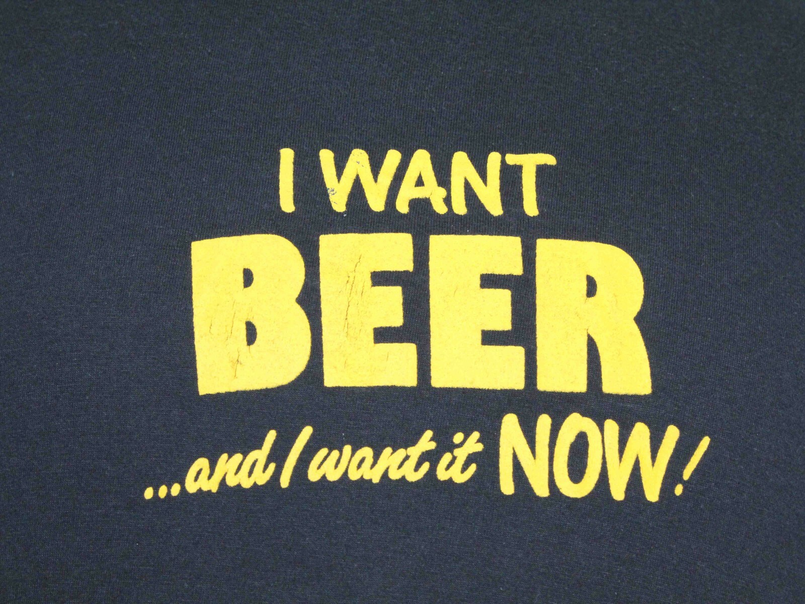 Vintage 80s Ched By Anvil “I Want Beer” Black Cotton T Shirt USA Men’s Size Med