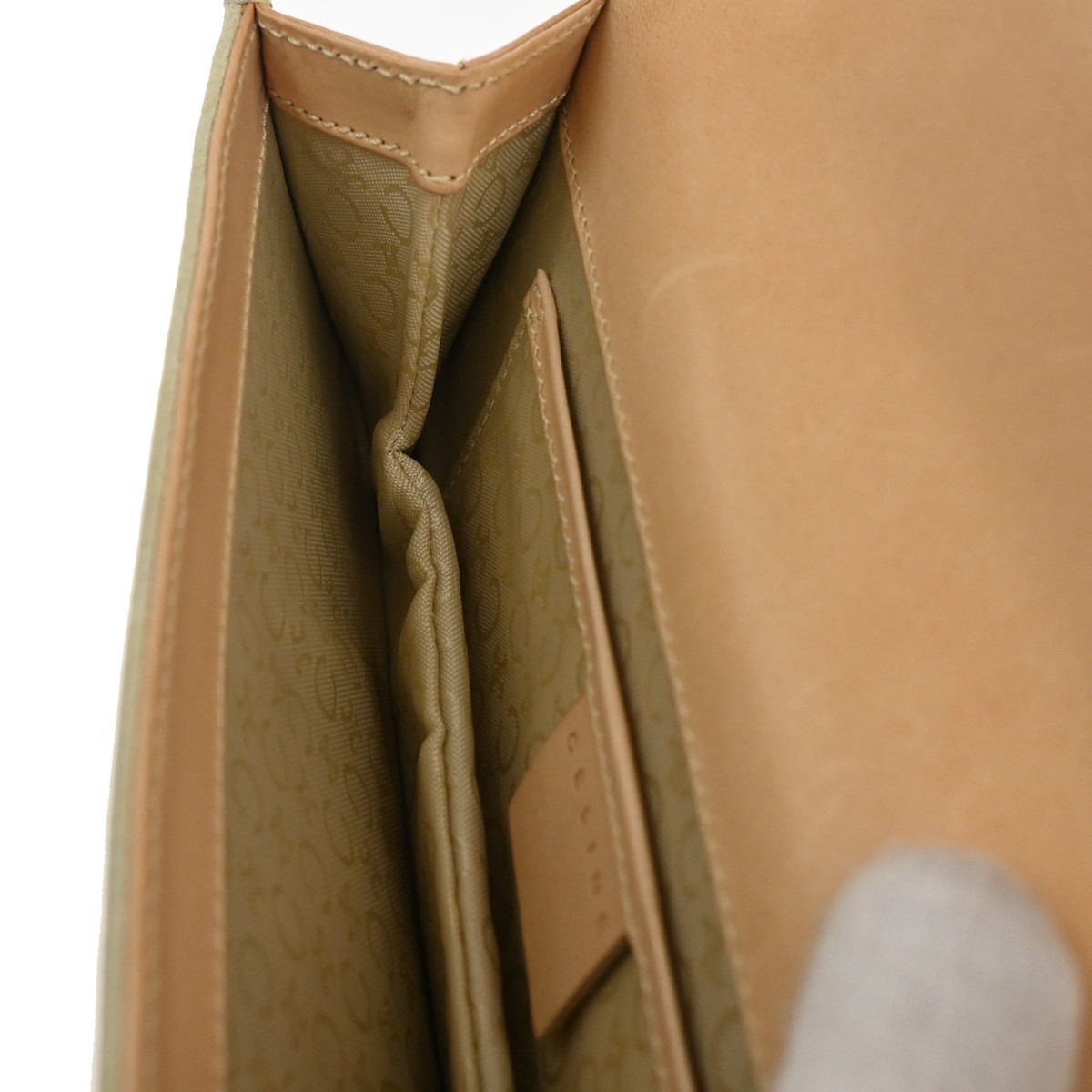 CELINE Logo C Macadam Shoulder Bag Leather Suede Ivory GHW Italy 69KC034
