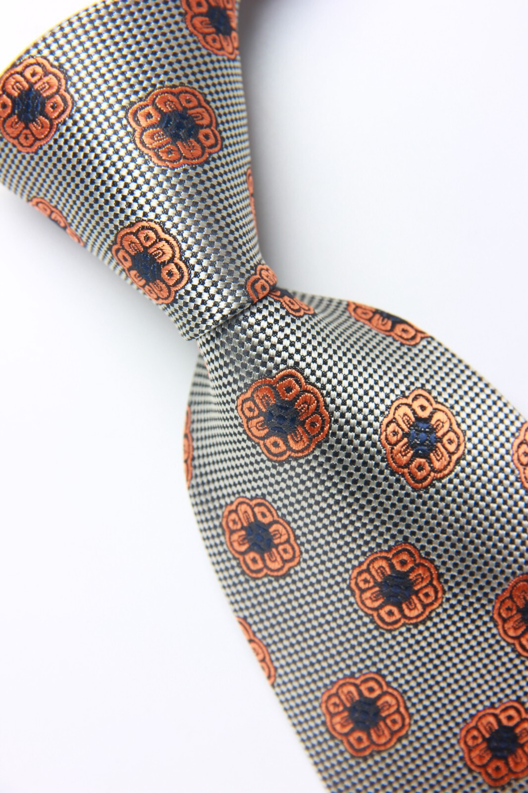 New Classic Polka Dot Brown White JACQUARD WOVEN 100% Silk Men’s Necktie Tie