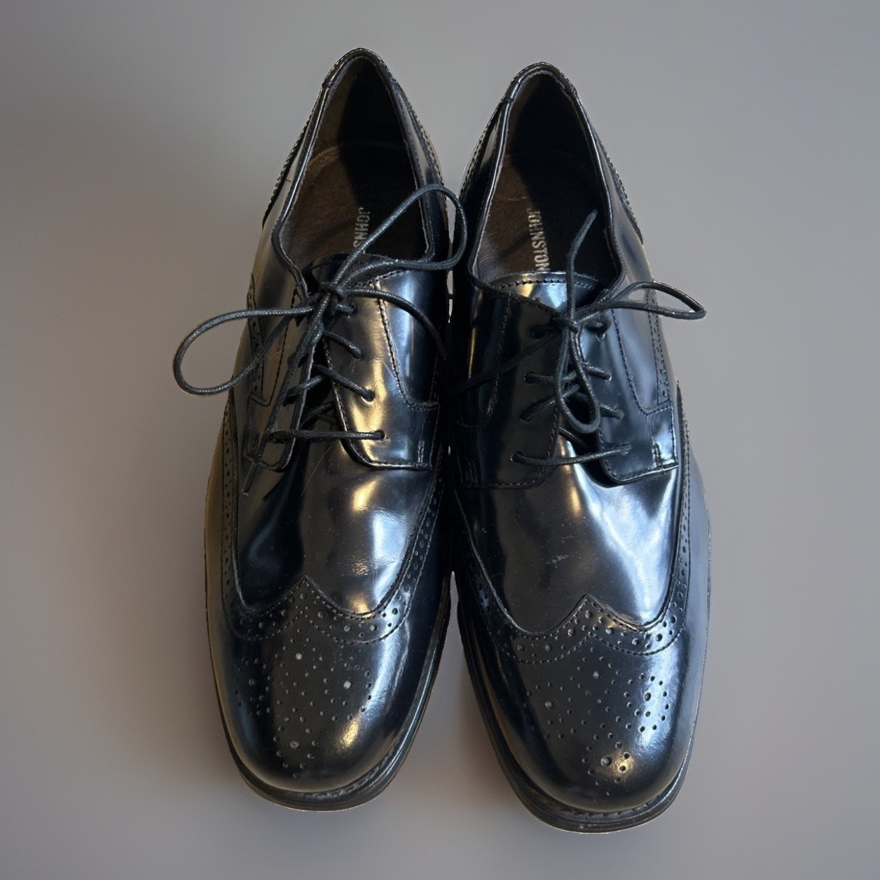 Johnston & Murphy Wing Tip Oxford Black Leather 9 M