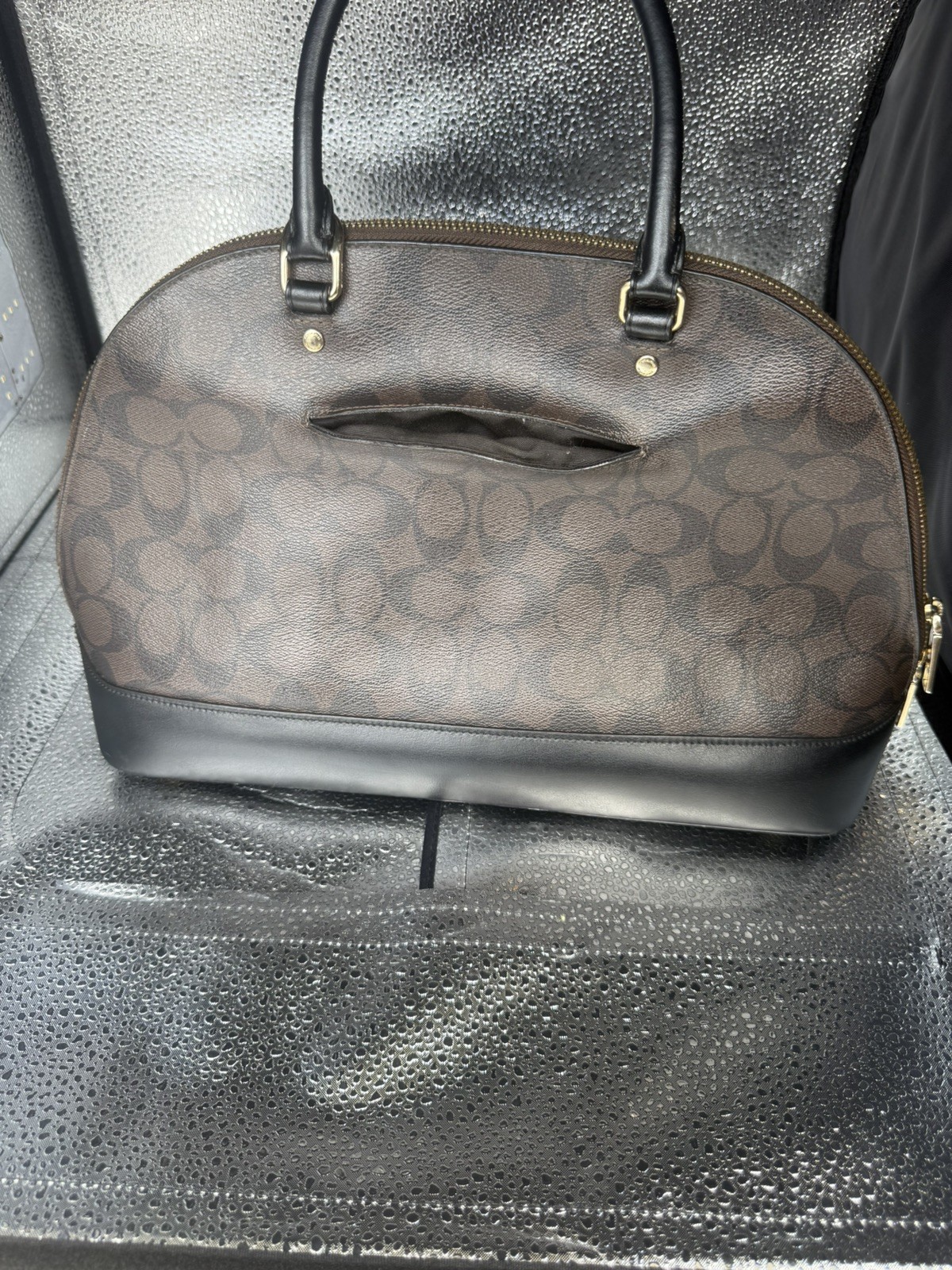 Coach F37233 Signature Sierra Large Satchel In Brown/Black