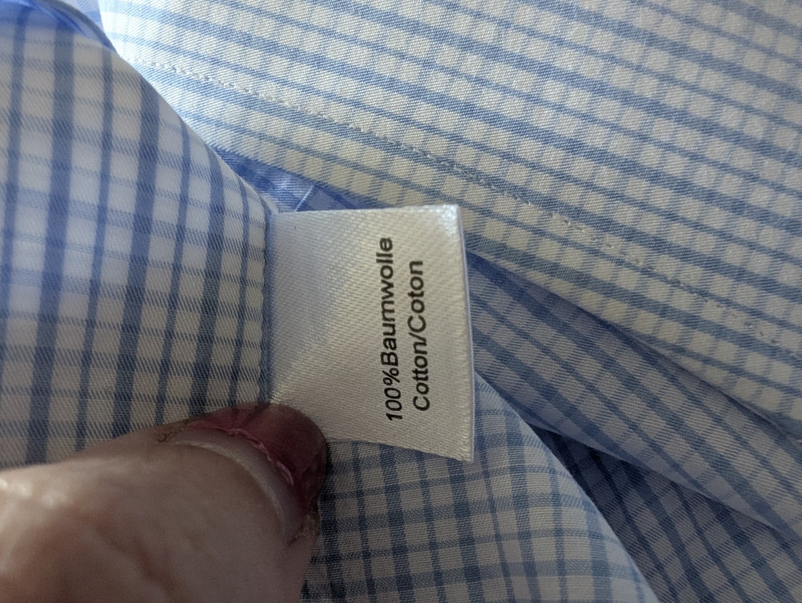 Ledbury Fine Shirting Slim Fit 17.5 100% Baumwolle Cotton Blue Checkered