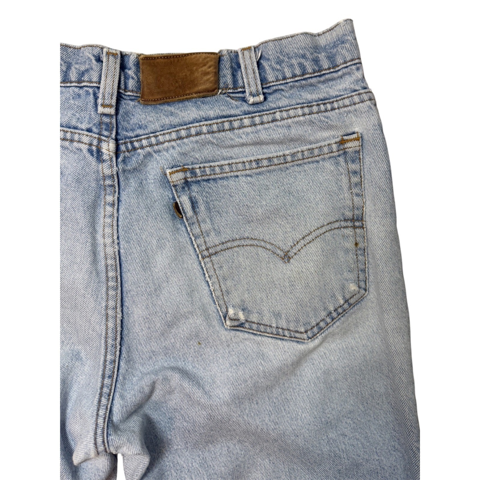 Vintage Levis 540 Two Horse Distressed Light Wash Straight Leg Jeans Mens 34×30